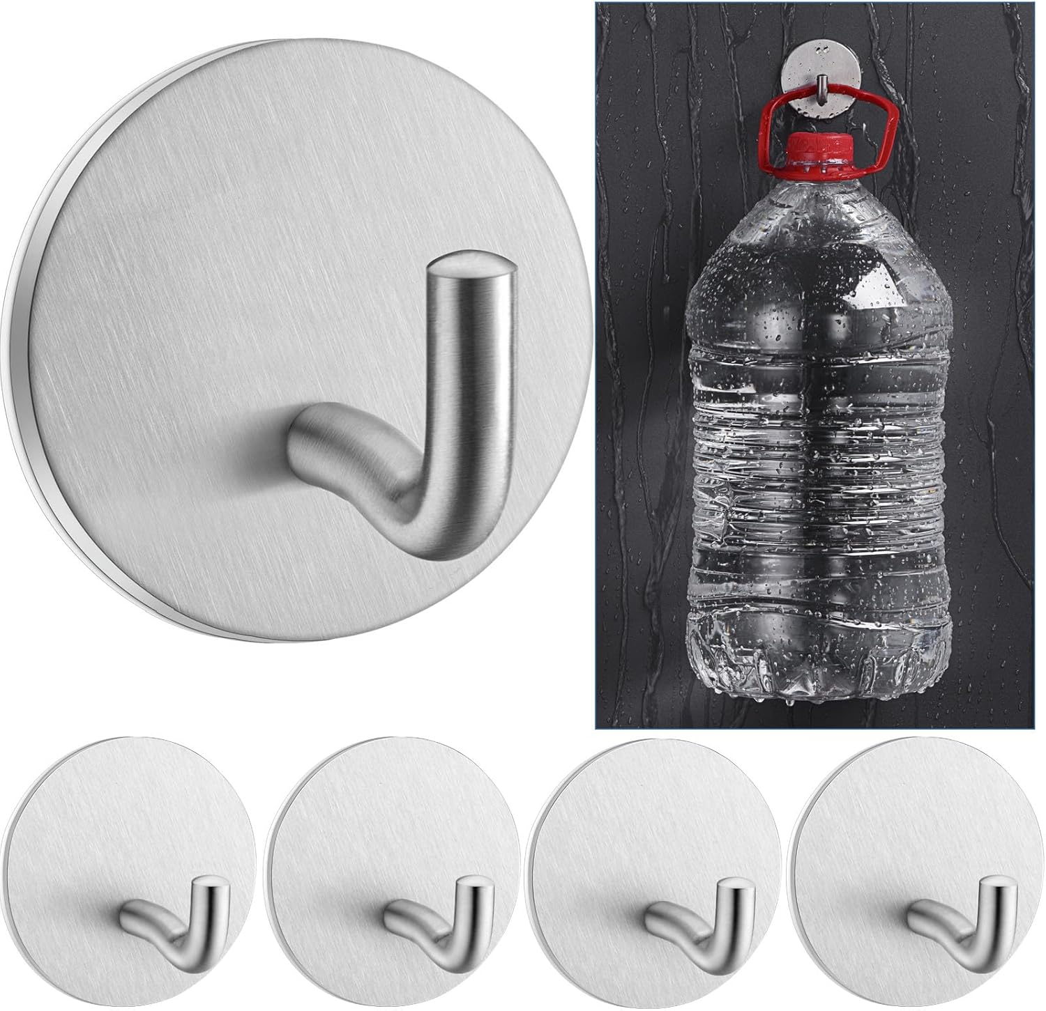 Gancho adhesivo de metal resistente, gancho autoadhesivo para toallas, fuerte adhesión, gancho para colgar baños, ganchos adhesivos de pared de