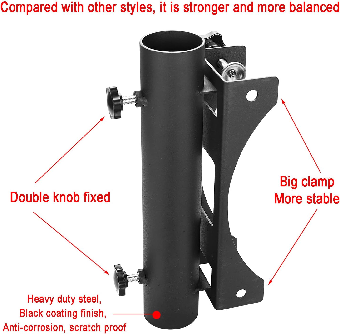 Soporte resistente para sombrilla de patio, soporte de paraguas de banco, soporte de paraguas con clip fijo para cubierta, barandillas, playa,
