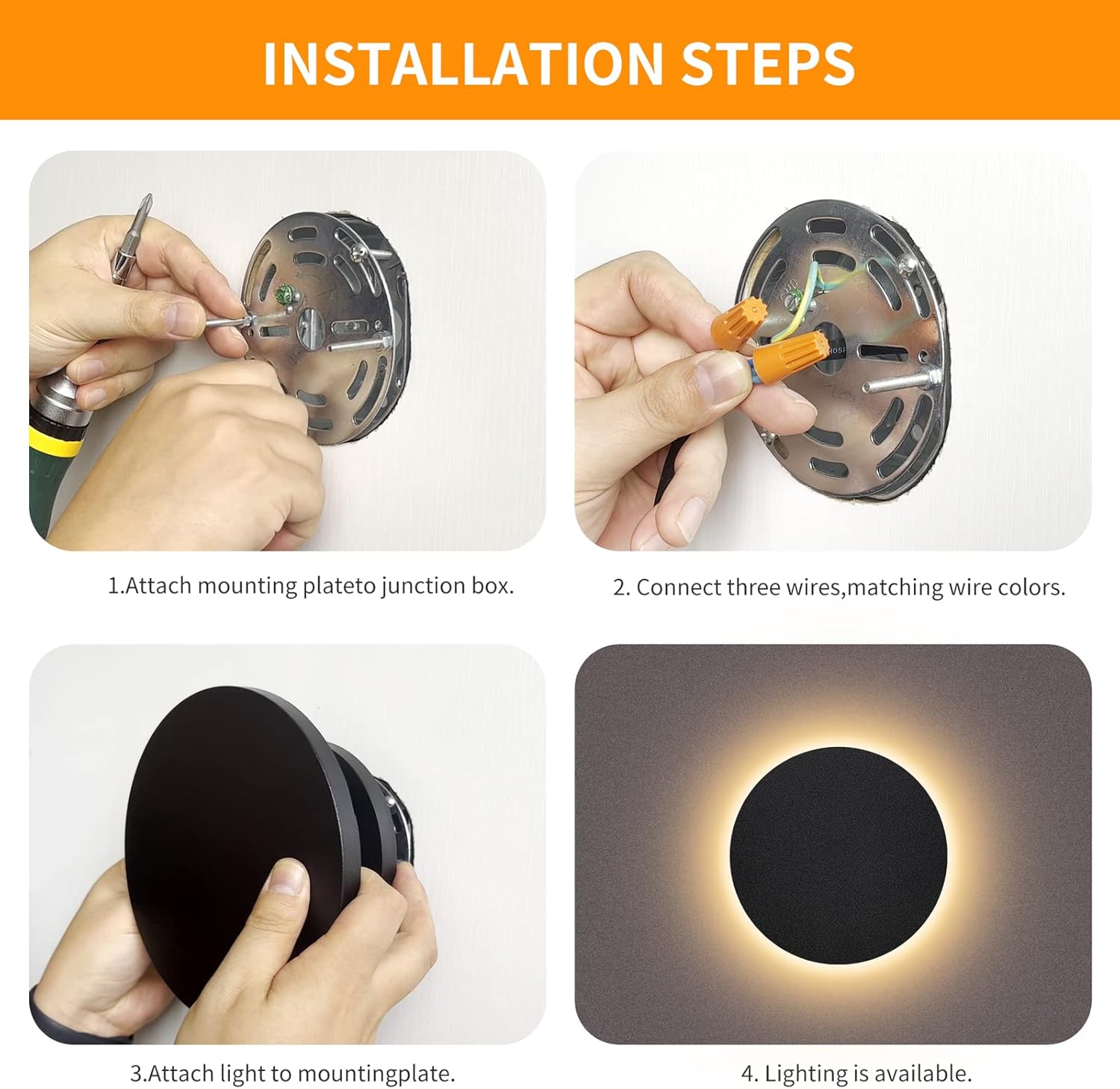 FUDESY – Lámpara de pared LED para interiores y exteriores, moderno aplique de pared IP65 impermeable, 8 W, blanco cálido, 3000 K, iluminación de