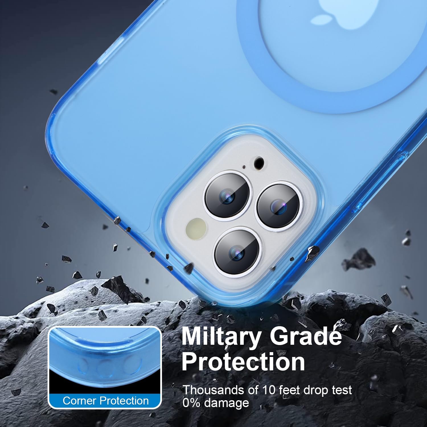 Funda magnética para iPhone 12 Pro Max, probada en caídas de grado militar compatible con MagSafe Funda protectora delgada, funda mate a prueba de
