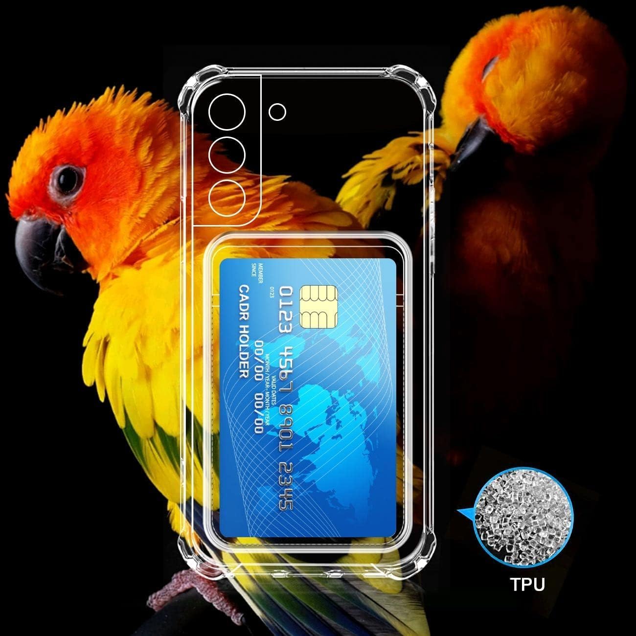 Compatible with Samsung Galaxy A54 Case with Card Holder, Clear Card Slot case, Ultra-Thin, Soft, Shockproof, Credit Card Protective Cover