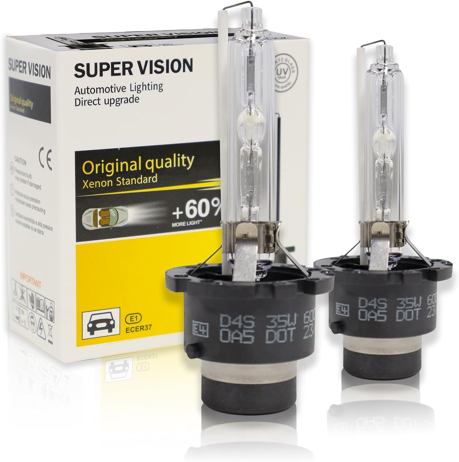 Bombillas HID D4S para faros delanteros, bombillas de xenón de 35 W, bombillas de repuesto HID 6000K 66440 42402 42402WX paquete de 2