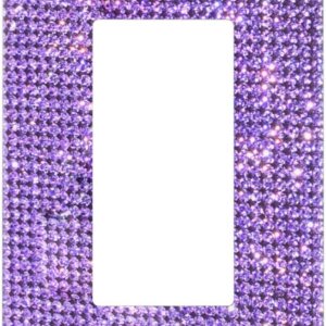 Cubierta de interruptor de luz con diamantes de imitación morados, 1 banda, salida de balancín individual, placas de pared brillantes con purpurina, Cubierta de interruptor de luz con diamantes de imitación morados, 1 banda, salida de balancín individual, placas de pared brillantes con purpurina,