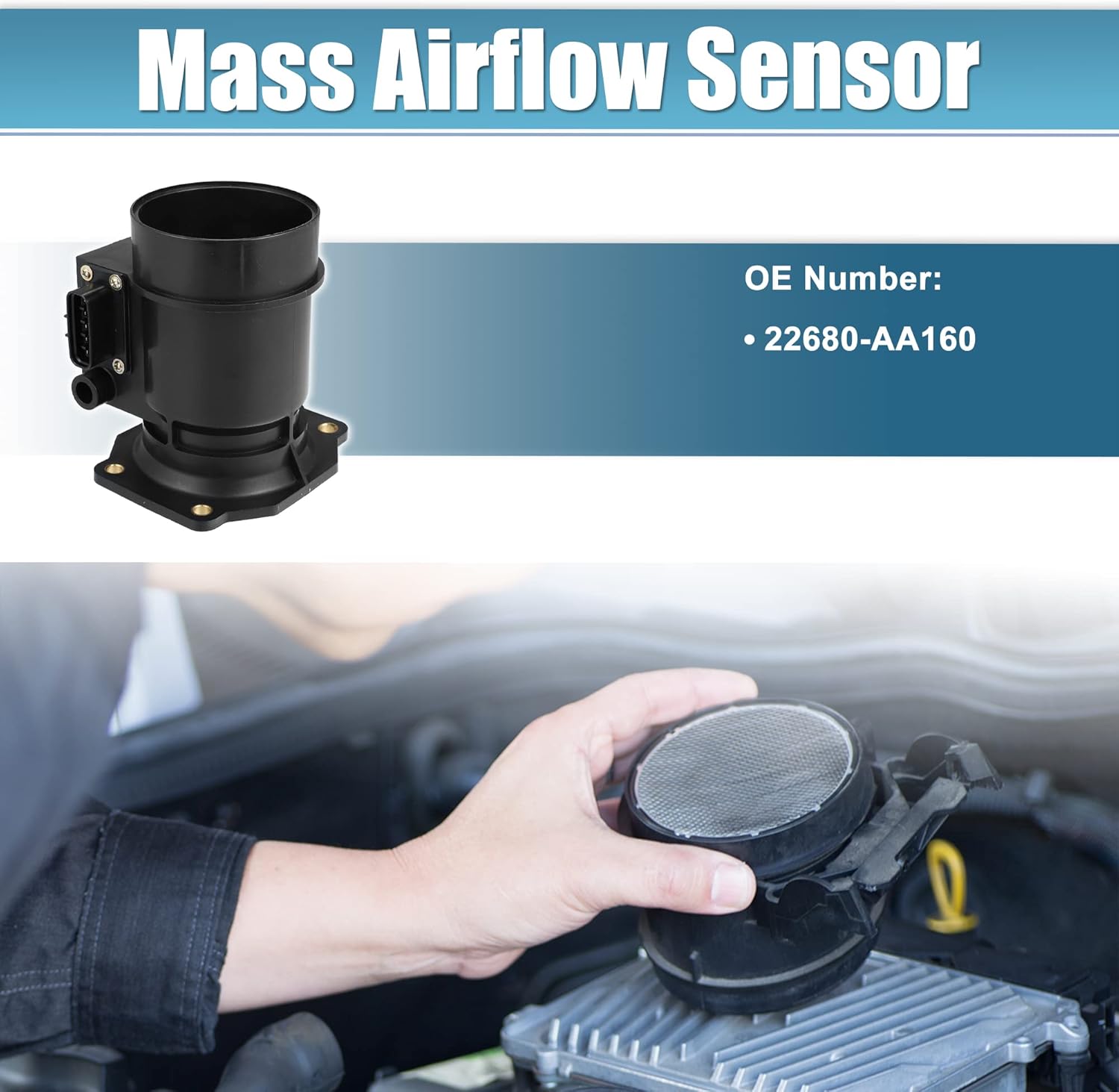 X AUTOHAUX Sensor de flujo de aire de masa de coche Reemplazo 22680-AA160 para Subaru Forester Base L S 2.5L H4-Gas 1998
