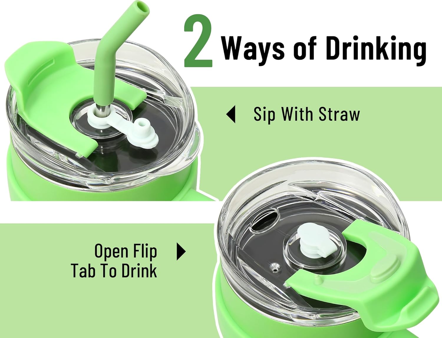 DLOCCOLD Vaso de 40 onzas con asa, popote y tapa, botella de agua reutilizable de acero inoxidable de doble pared con aislamiento al vacío, taza de