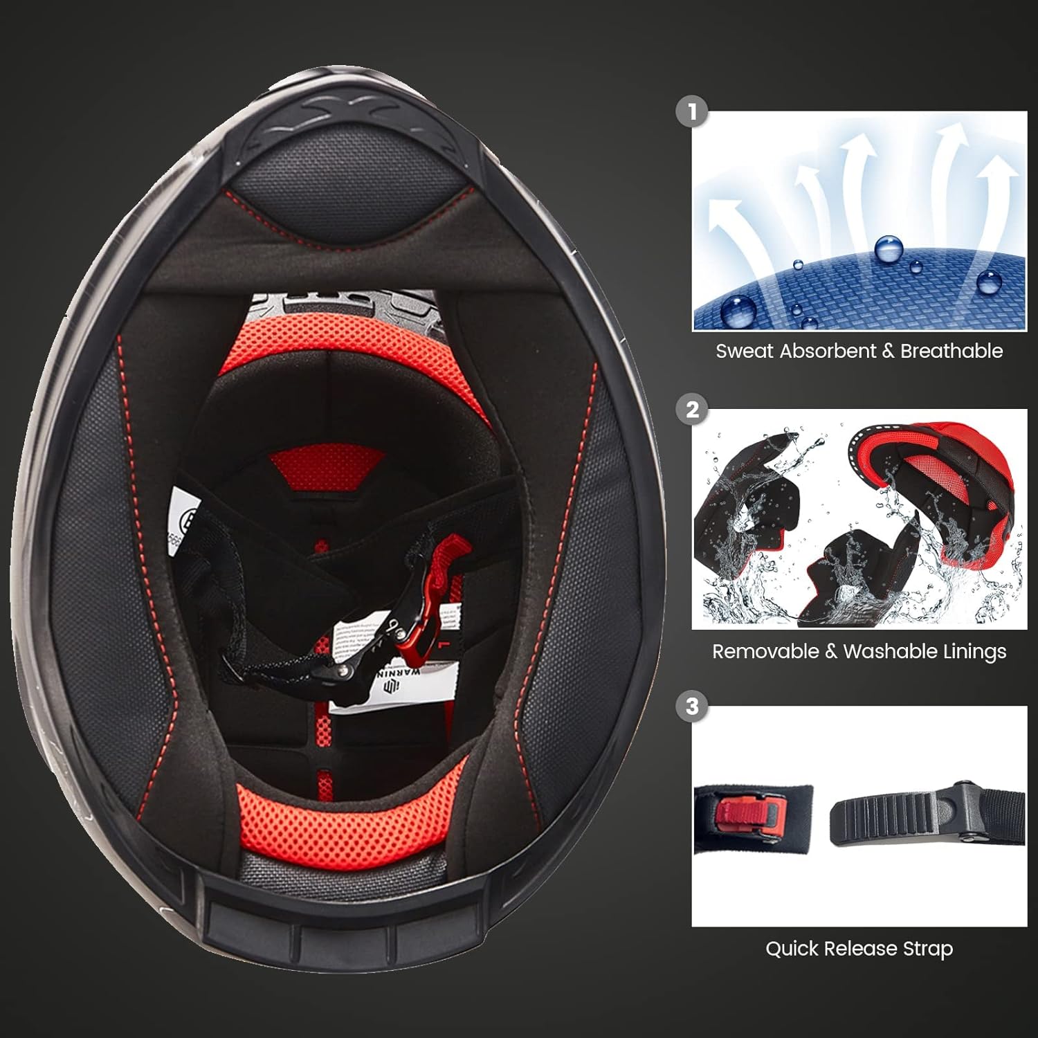 ILM Casco de motocicleta de cara completa para hombres y mujeres, casco deportivo dual Pinlock anti niebla para motos de nieve para adultos, modelo
