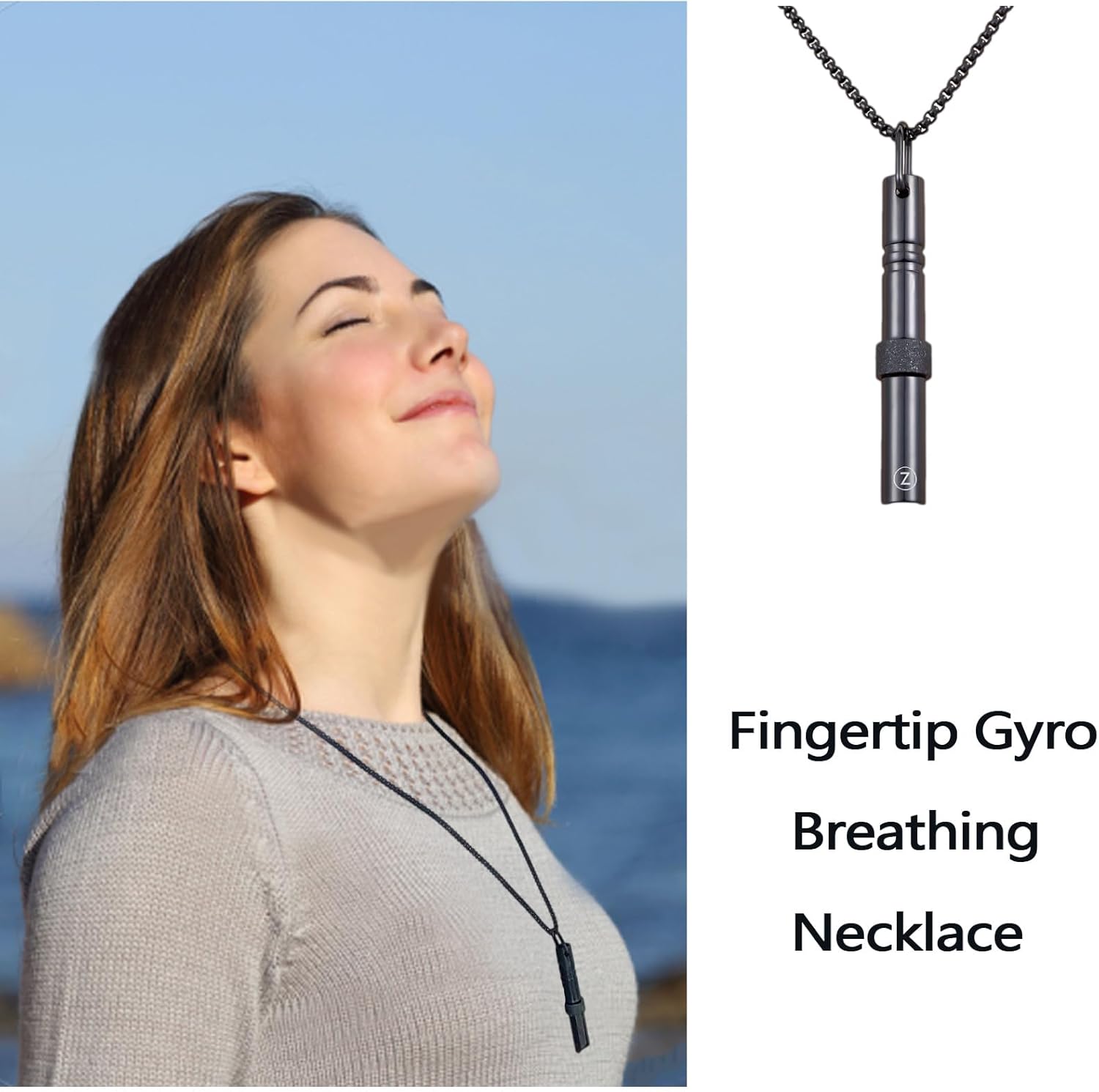 Collar de respiración alivia el estrés, herramienta de collar de respiración de ansiedad para práctica de respiración habitual, silencioso, diseño