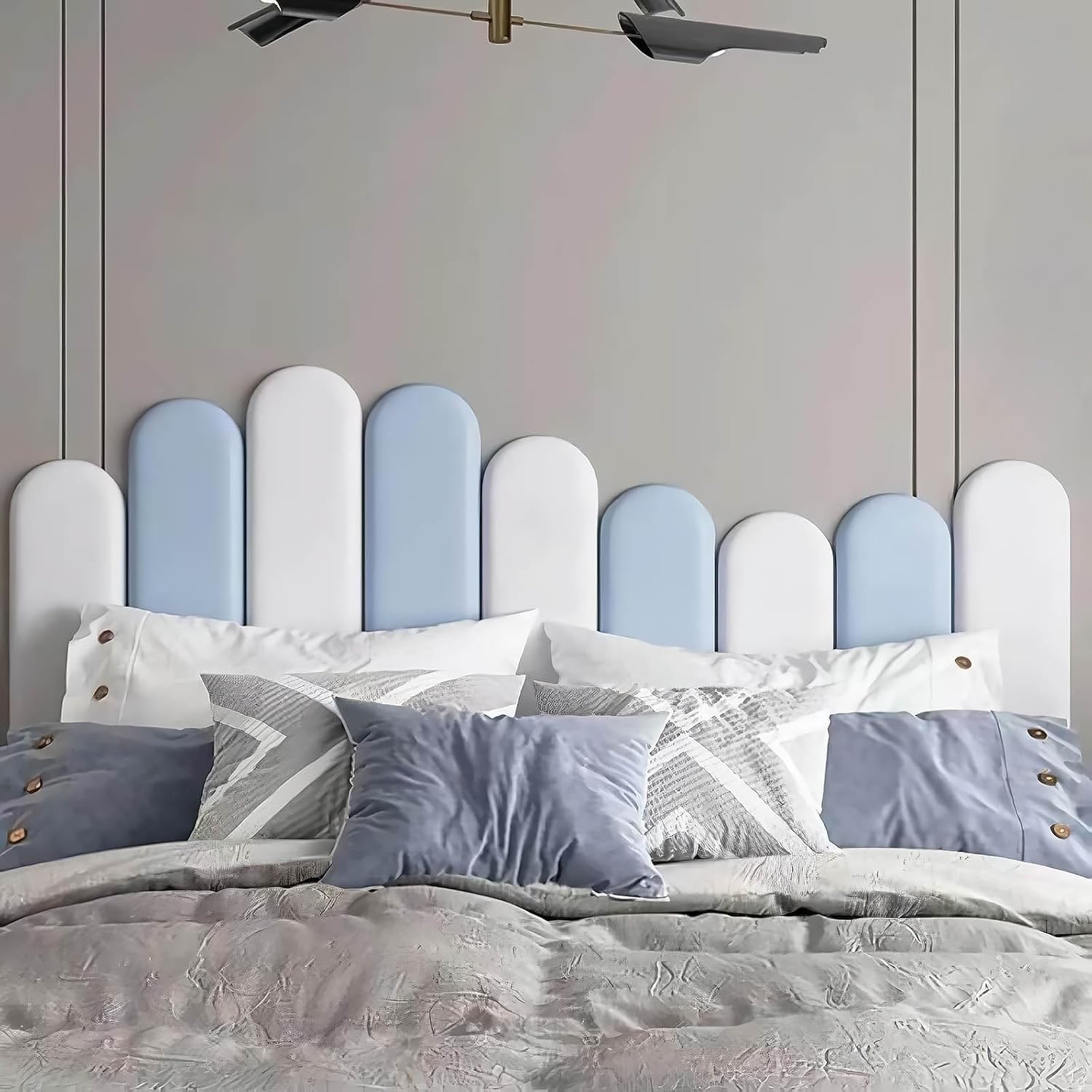 Acolchado de pared para niños con autismo, 4 paneles de pared tapizados para cabecero de despegar y pegar, decoración de guardería, calcomanías de