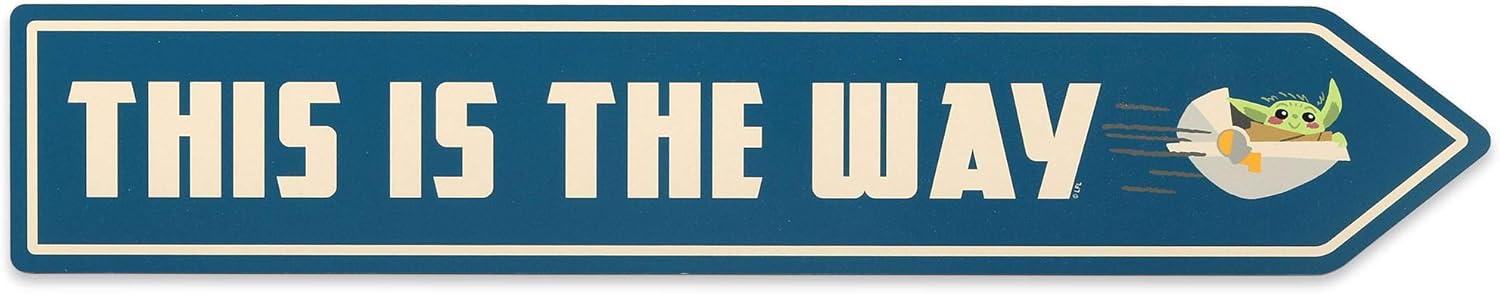 Disney Star Wars The Mandalorian Baby Yoda Arrow – This is the Way – Decoración de pared de Baby Yoda con Grogu, The Child