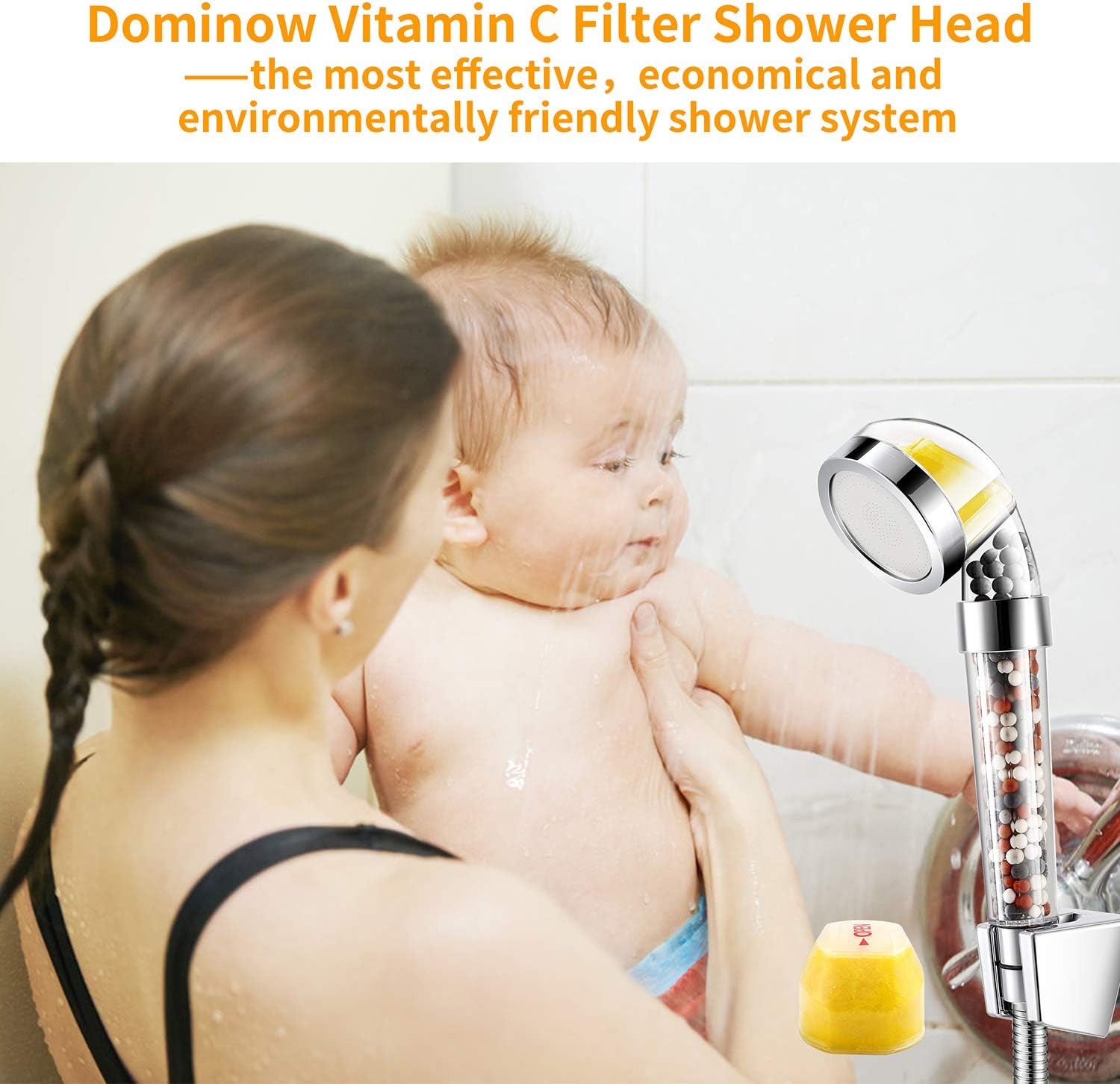 Juego de 4 filtros de repuesto para bálsamo de limón para cabezal de ducha con filtro de vitamina C, elimina el cloro, la cloramina y el fluoruro,
