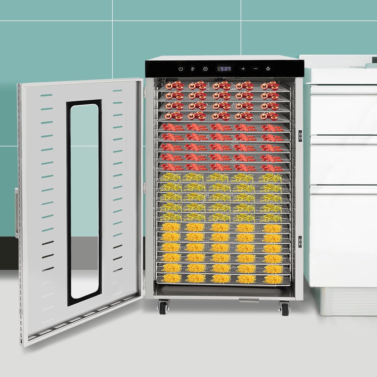 Máquina deshidratadora eléctrica de alimentos, 1700 vatios de alta calidad de carne de res de varios niveles, secadora de frutasverduras con