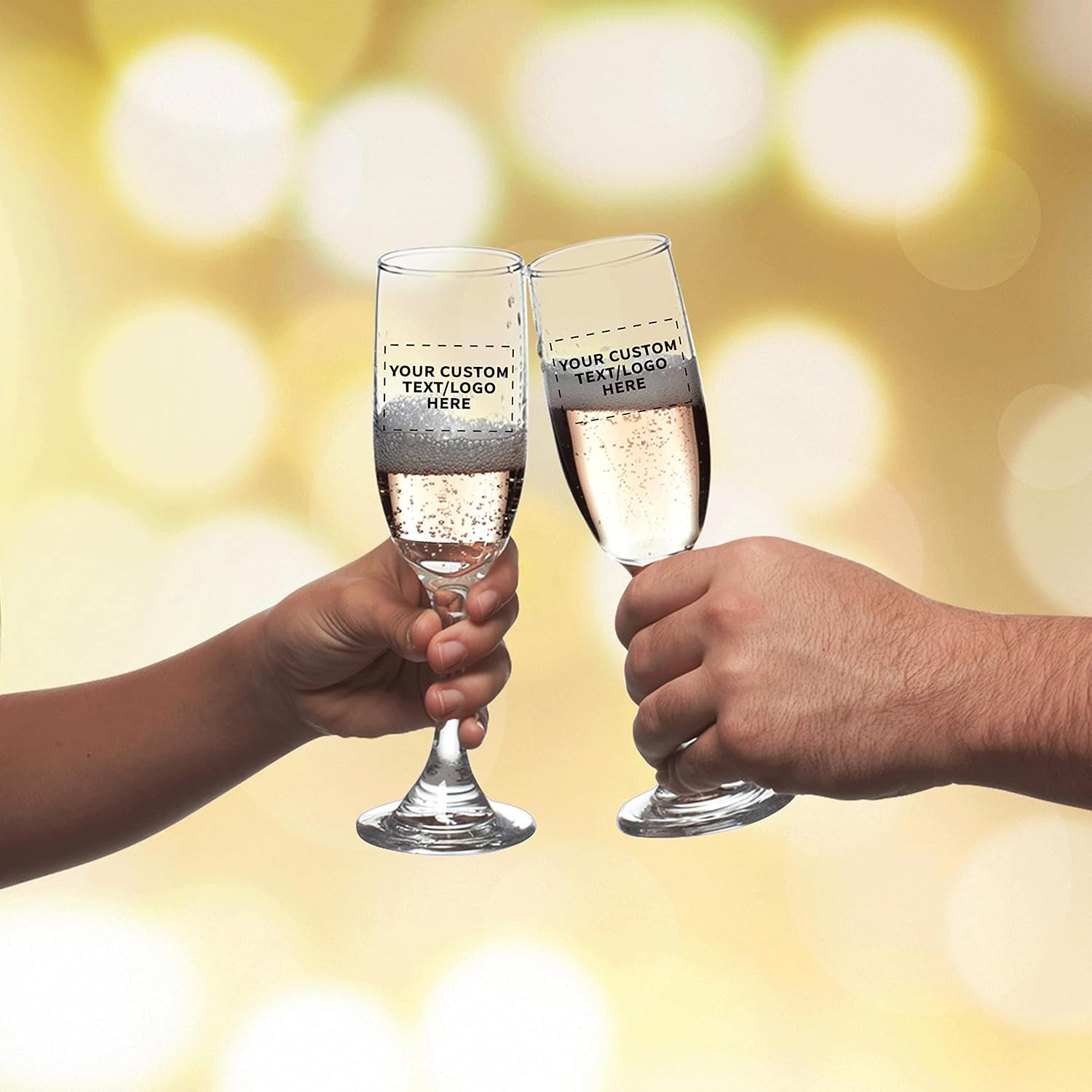 Flauta de champán personalizada de 6.25 onzas, juego de 10, paquete personalizado a granel, ideal para cócteles, recuerdos de boda, decoraciones de