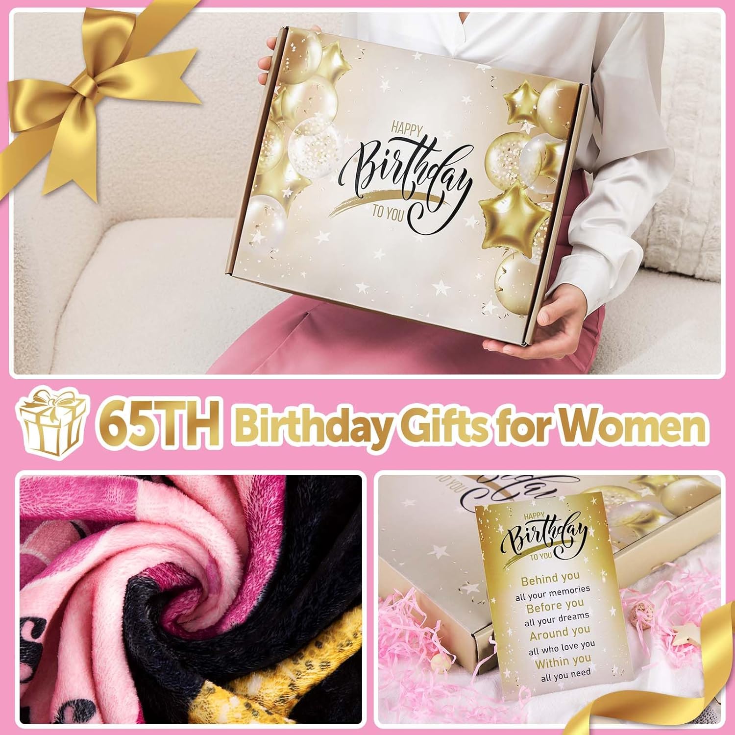 Regalos de cumpleaños 65 para mujeres, decoraciones de cumpleaños 65 para mujeres, regalos para cumpleaños 65, regalos de feliz cumpleaños 65,