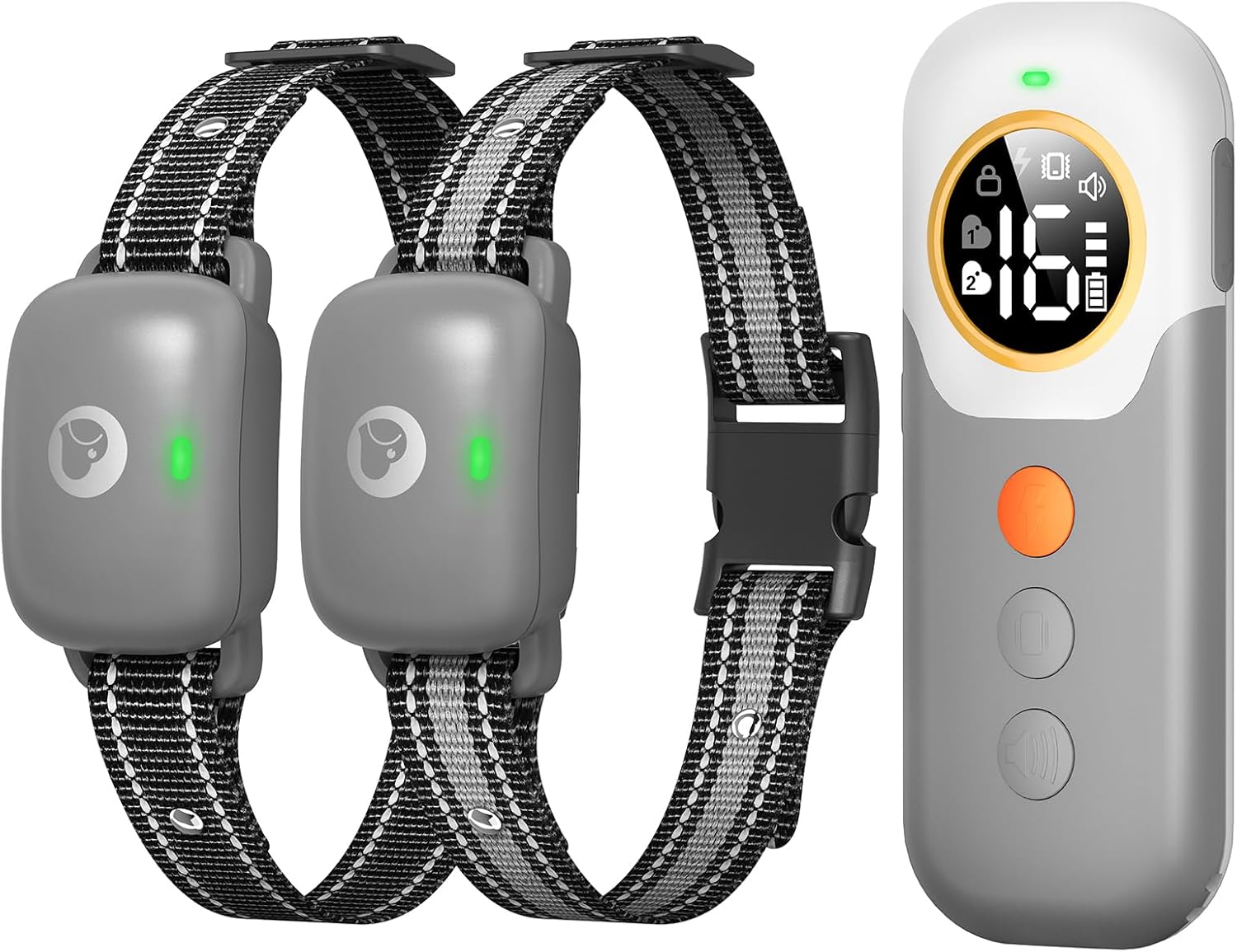 Collar eléctrico de entrenamiento para perros con control remoto de 1640 pies para 2 perros, E-Shock, bloqueo de seguridad con 3 modos de