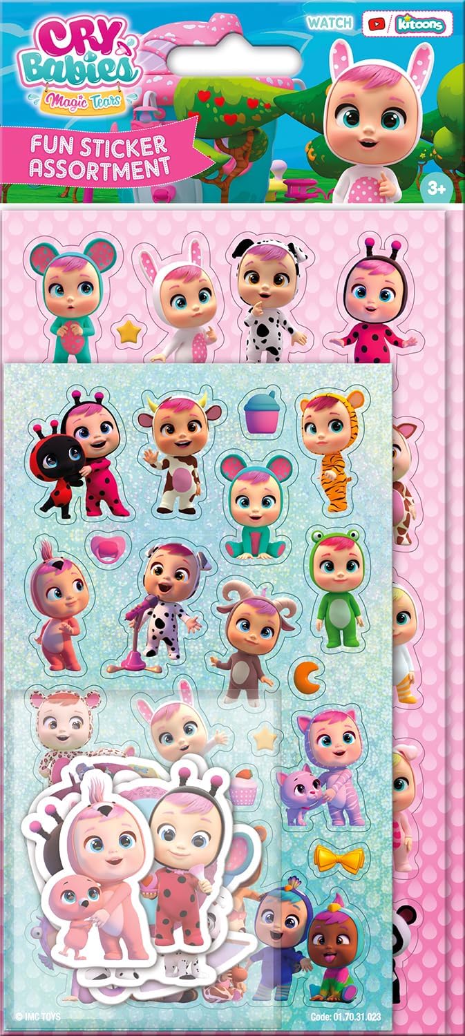 01.70.31.023 Paquete surtido de bebés llorones  Incluye 3 tipos de pegatinas  Perfecto para decoración y álbum de recortes