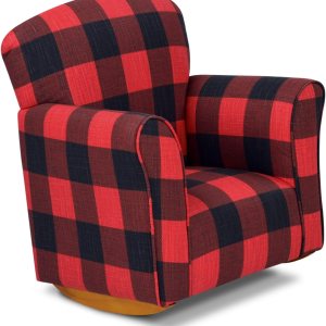 Rocker para niños pequeños en tela de algodón a cuadros Rocker para niños pequeños en tela de algodón a cuadros
