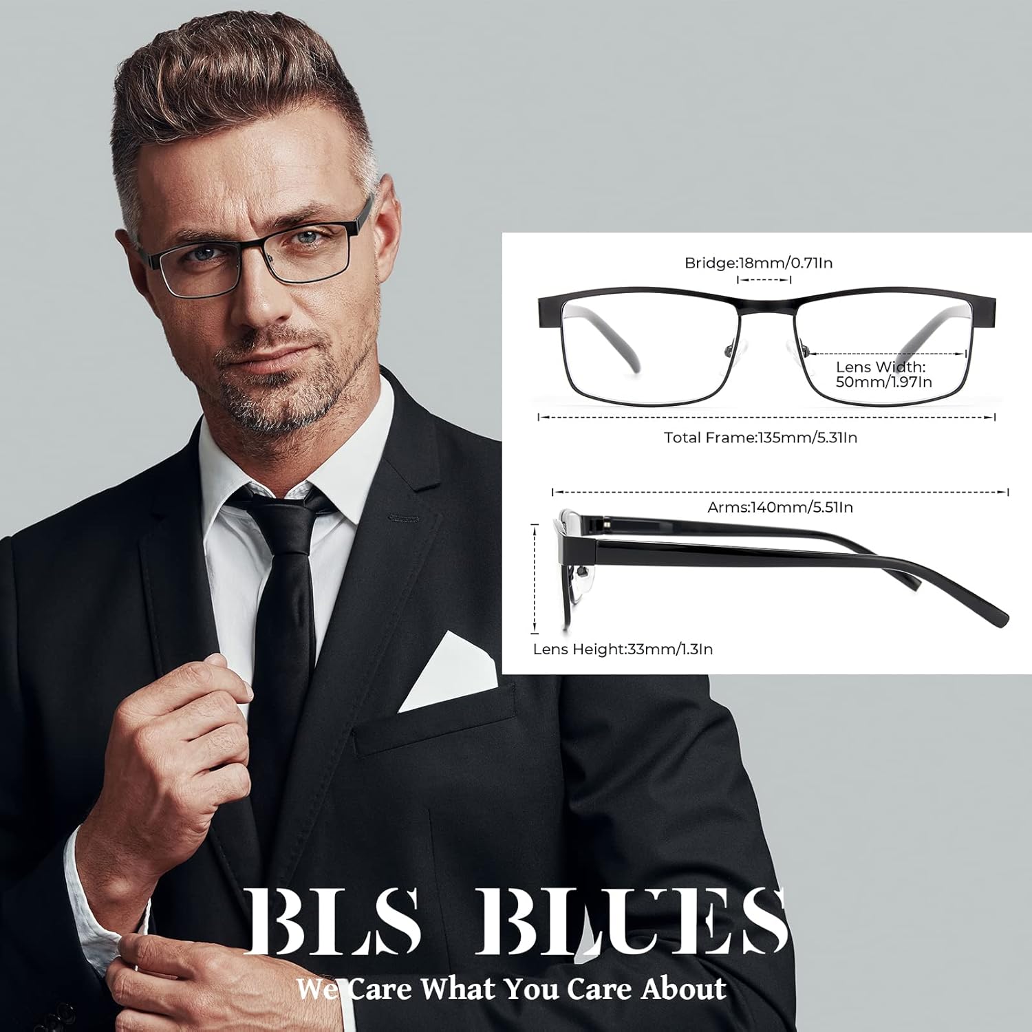 Reading Glasses for Men Blue Light Blocking, Metal Readers Anti Eye StrainMigraine Computer Eyeglasses 5 Pack