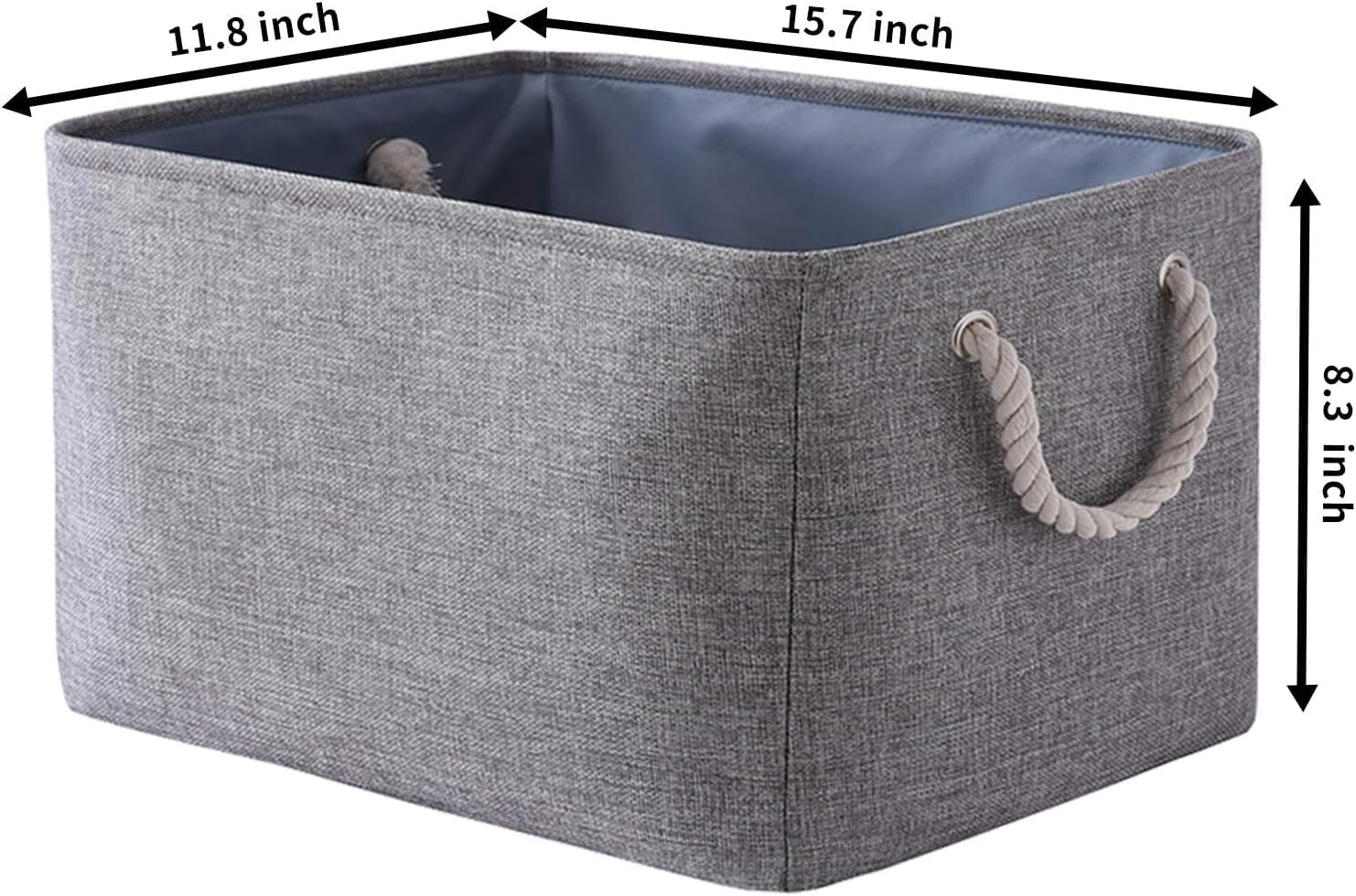 Cesta de organización y almacenamiento para organizar, paquete de 4 contenedores plegables grandes de 16 x 12 x 8 pulgadas para estantes, cubos de