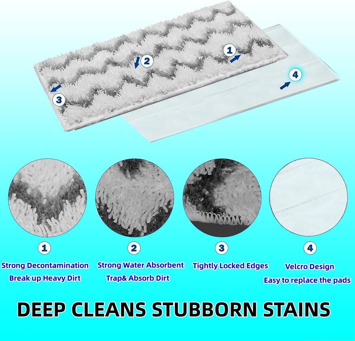 Almohadillas de repuesto mejoradas para mopa con espray para Swiffer PowerMop, almohadillas de repuesto reutilizables para mopa eléctrica,