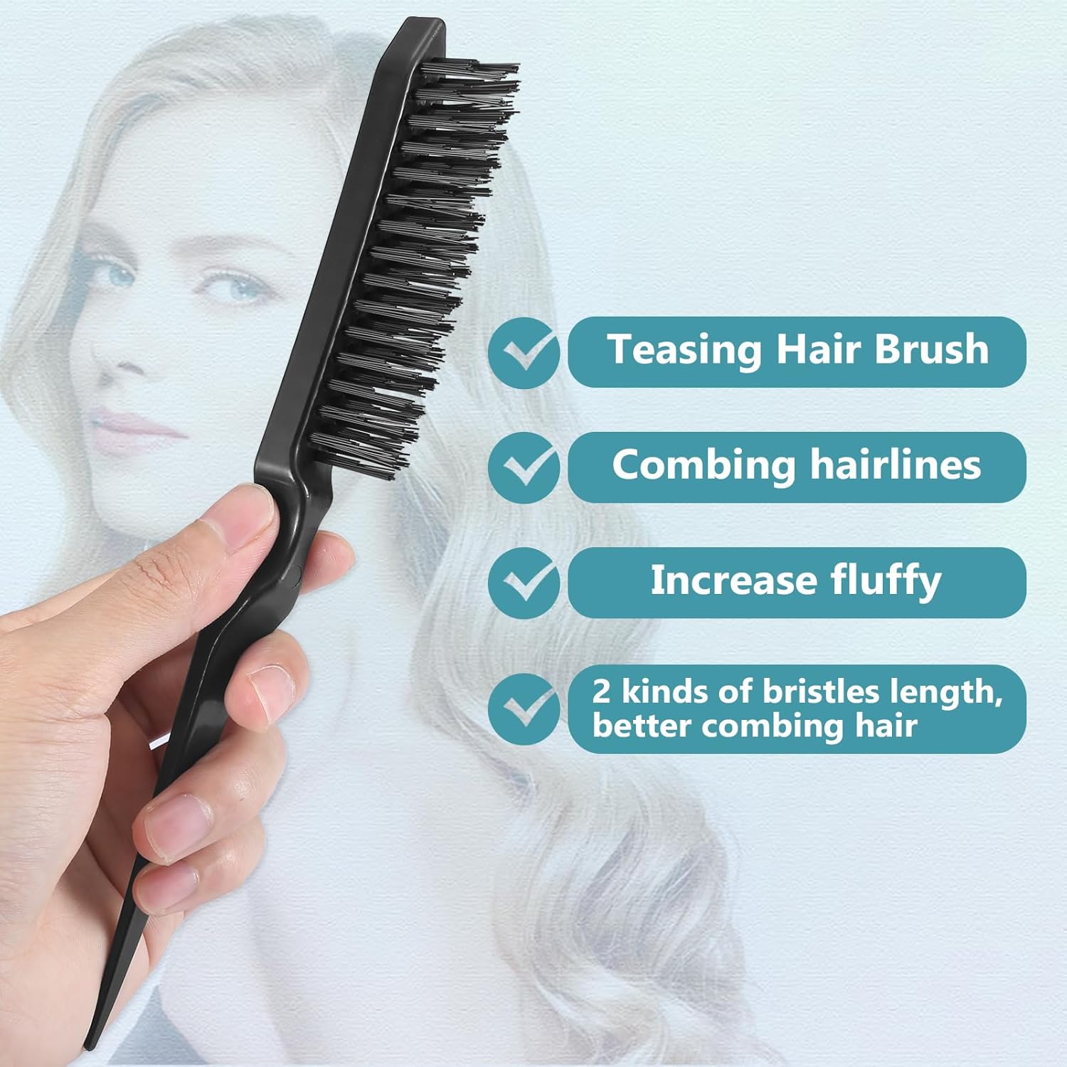 BRUSHZOO – Cepillo de pelo con peine para peinar el cabello, cepillos desenredantes para mujeres, hombres y niños, cabello rizado, juego de cepillos