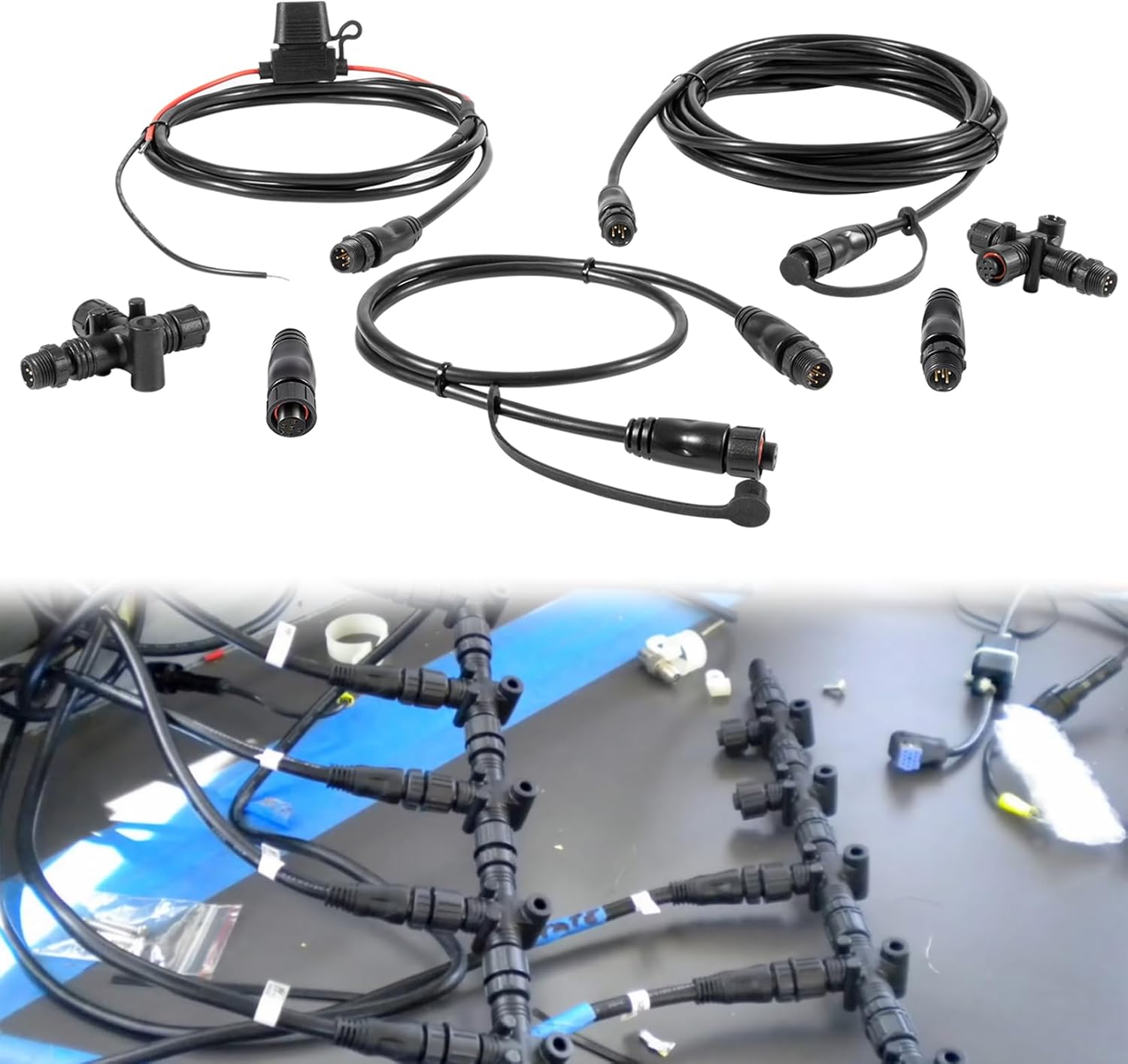 Kit de inicio de red NMEA 124-69, terminadores de nodo NMEA 2000, conexión NMEA2000 con conector T reemplazar OEM 124-69, compatible con Lowrance