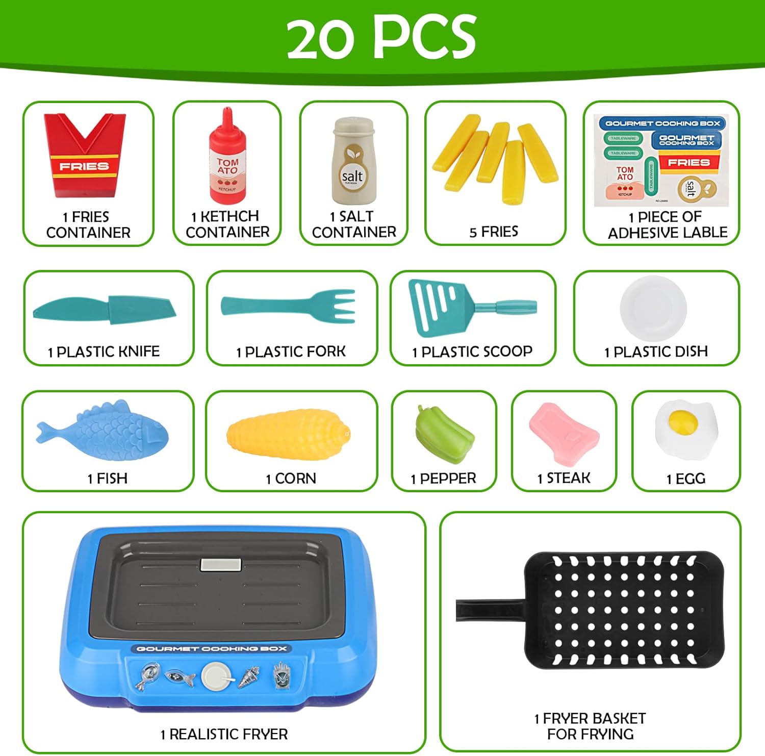 Comida de juego de simulación para niños con juguetes que cambian de color activados por agua, juego de cocina para niños, gran juguete de