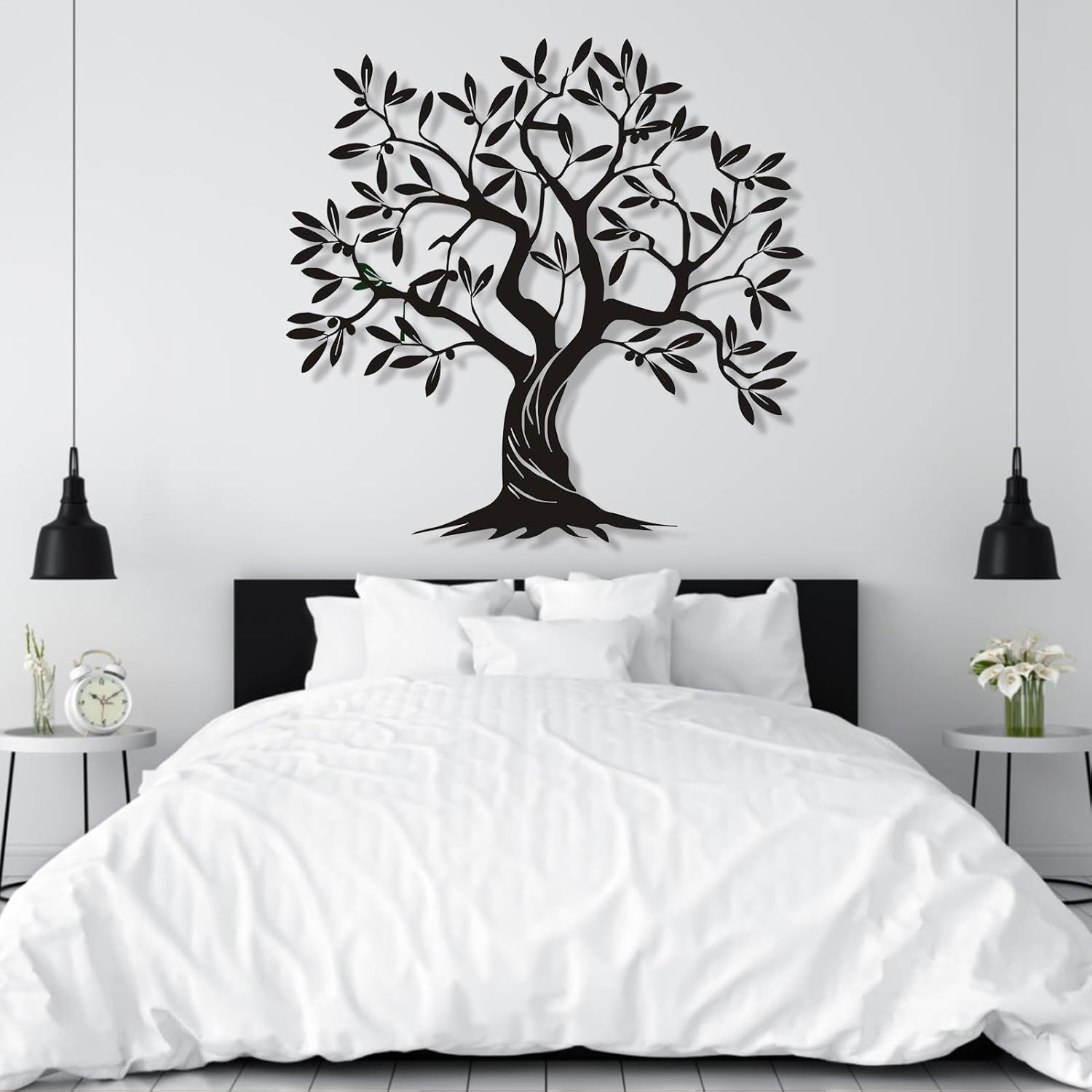 Arte de pared de metal árbol de la vida, decoración de pared de árbol genealógico, arte de pared de árbol de metal, árbol de arte metálico,