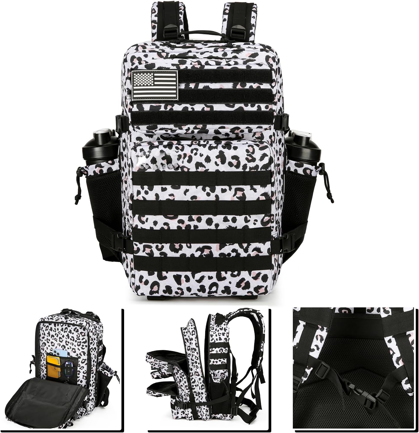 KXBUNQD Mochilas tácticas militares para hombres Molle Daypack 45L 3 días paquete de asalto bolsa mochila grande con sistema Molle bolsa, Blanco
