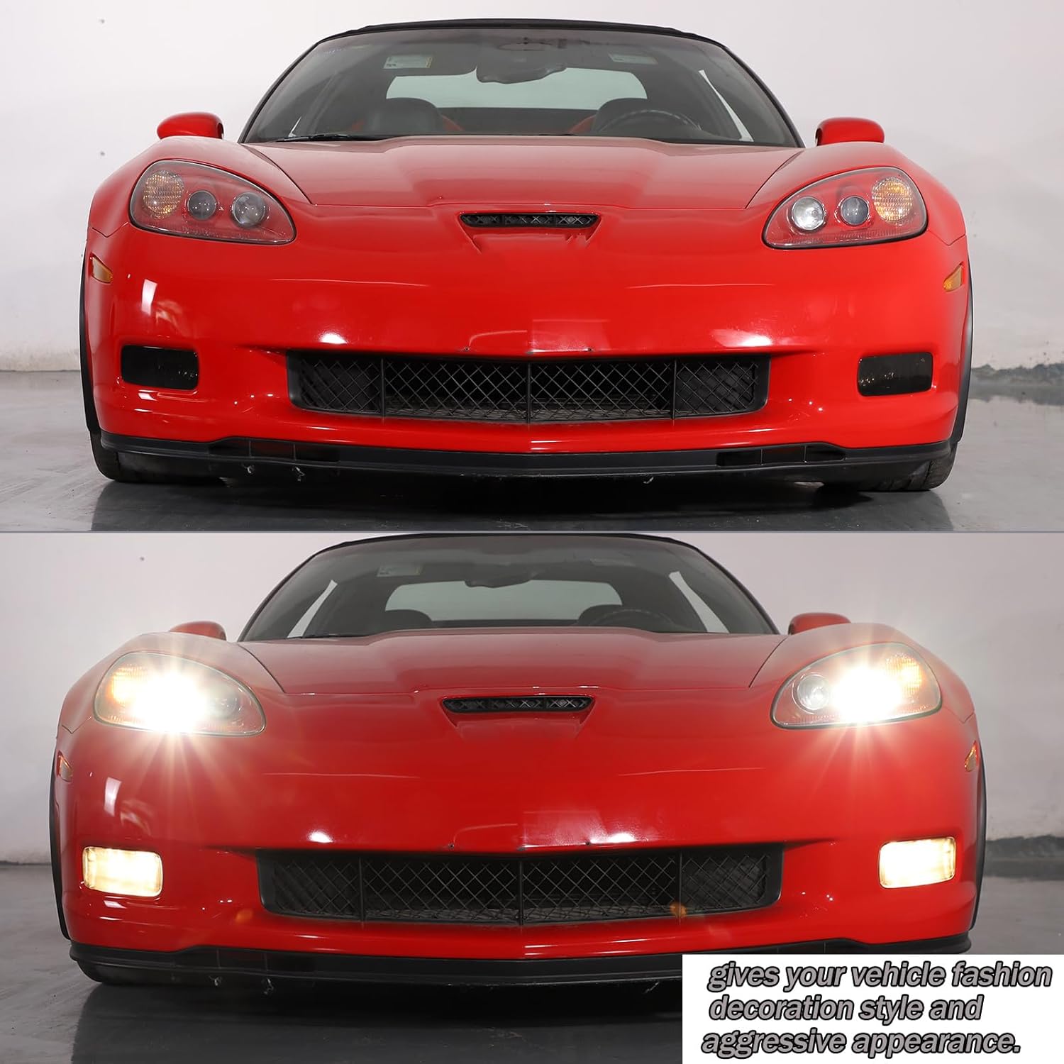 Protector de cubierta de luz antiniebla delantera compatible con Chevrolet Corvette C6 2005-2013, ABS antiniebla delantera lámpara lámpara lámpara