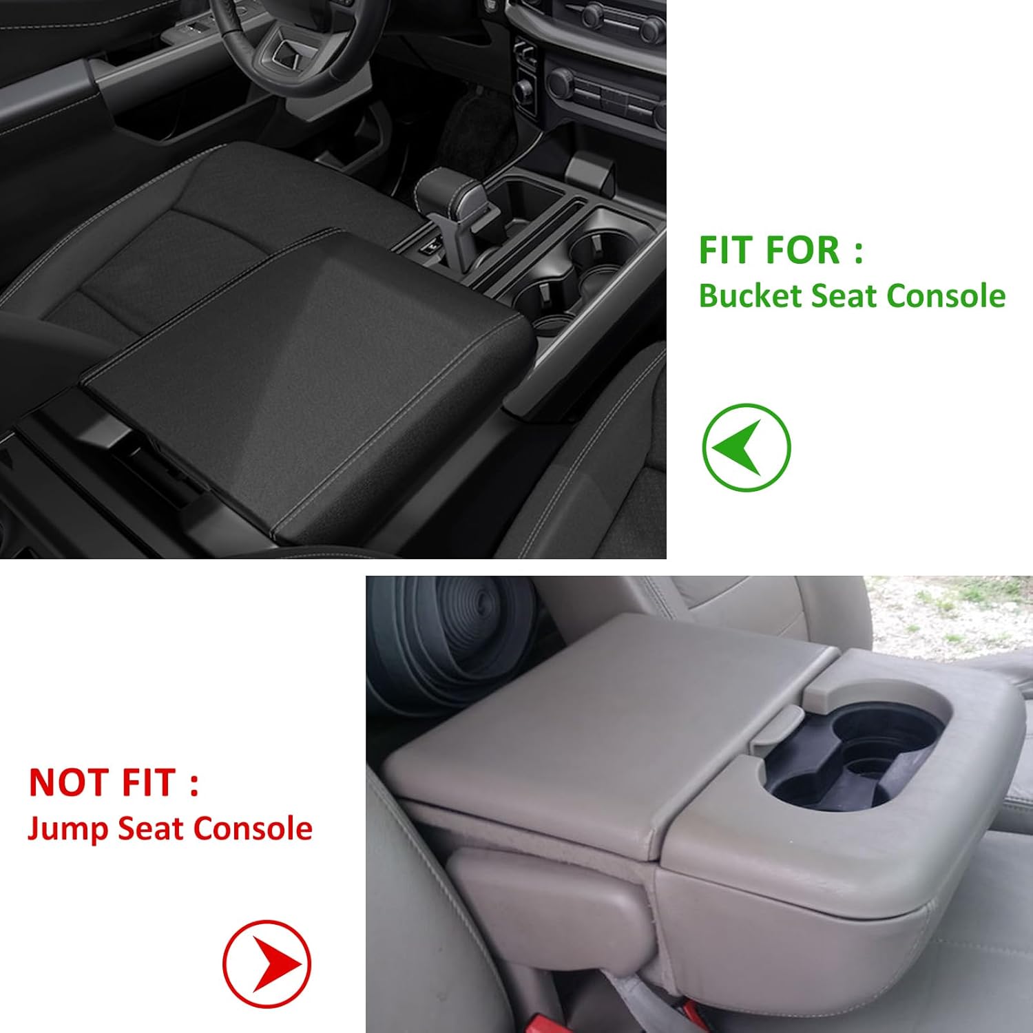 Cojín de consola central compatible con Ford F150 2015-2020 Ford F250 F350 F450 2017-2022 y 2018-2023 Accesorios Expedition 2015-2020, funda
