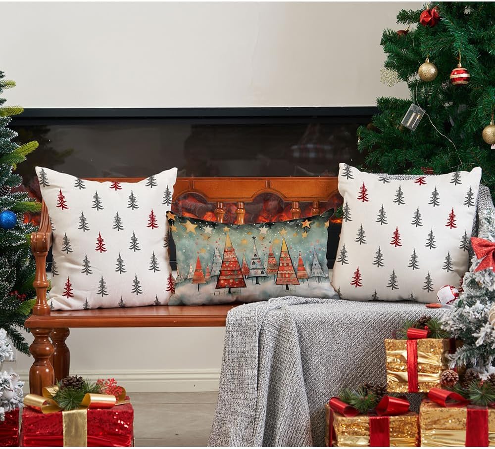 DFXSZ Juego de 2 fundas de almohada de Navidad de 18 x 18 pulgadas, fundas decorativas de invierno para el hogar, sofá, 30 unidades