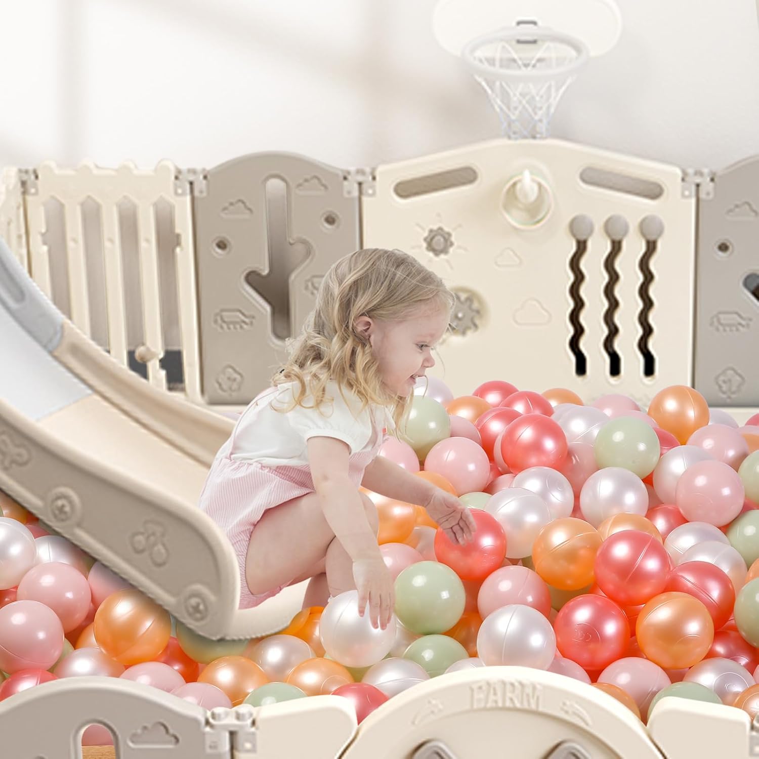 TRENDPLAY Bolas de plástico para hoyo de pelotas, 100 unidades, bolas de juguete para niños, bolas de juguete para fiestas de cumpleaños, juegos,