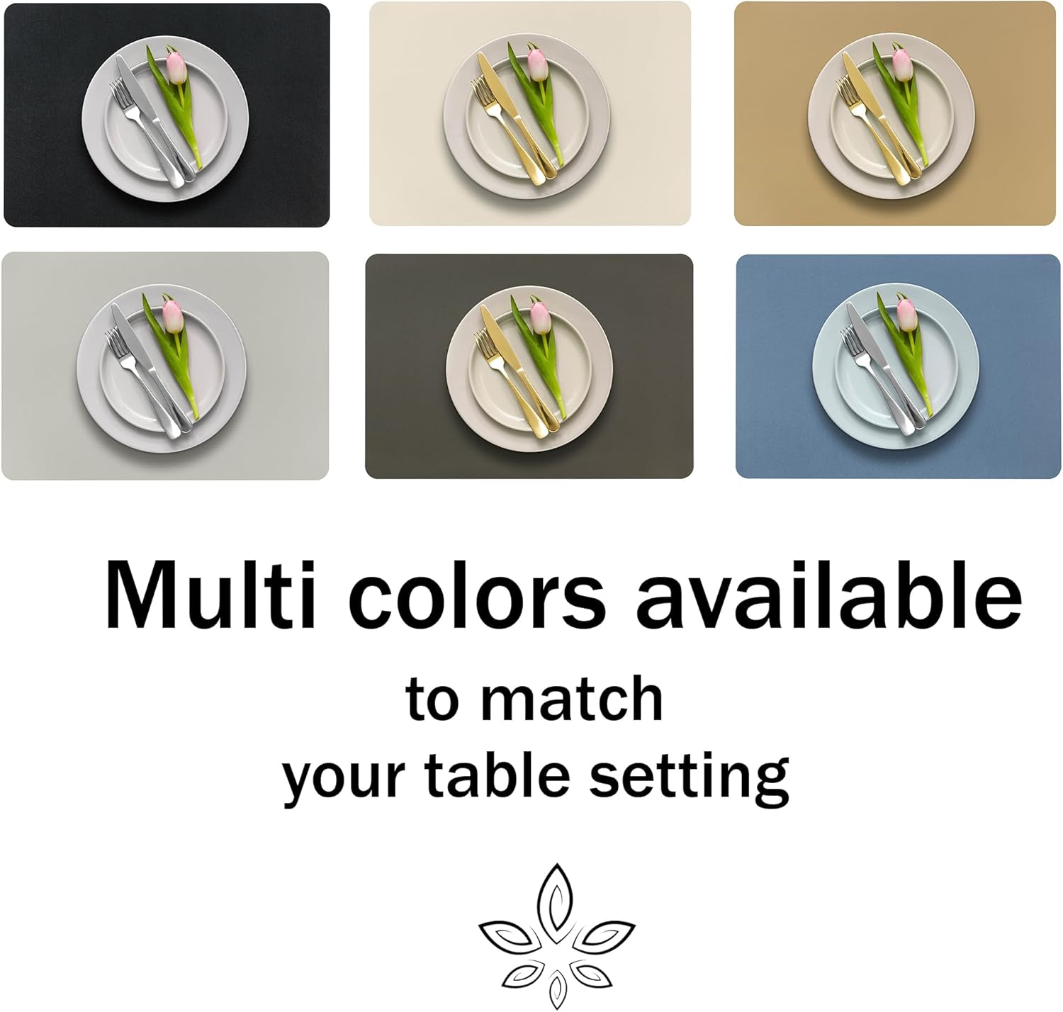 More Décor – Manteles individuales de piel sintética para comedor y mesa de cocina, resistentes a las manchas y al calor, antideslizantes, lavables