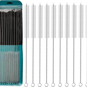 Juego de 10 cepillos de limpieza para popotes largos, 10 pulgadas x 25 pulgadas de diámetro. Limpiador de tubos de nailon para tubos, tubos, Juego de 10 cepillos de limpieza para popotes largos, 10 pulgadas x 25 pulgadas de diámetro. Limpiador de tubos de nailon para tubos, tubos,