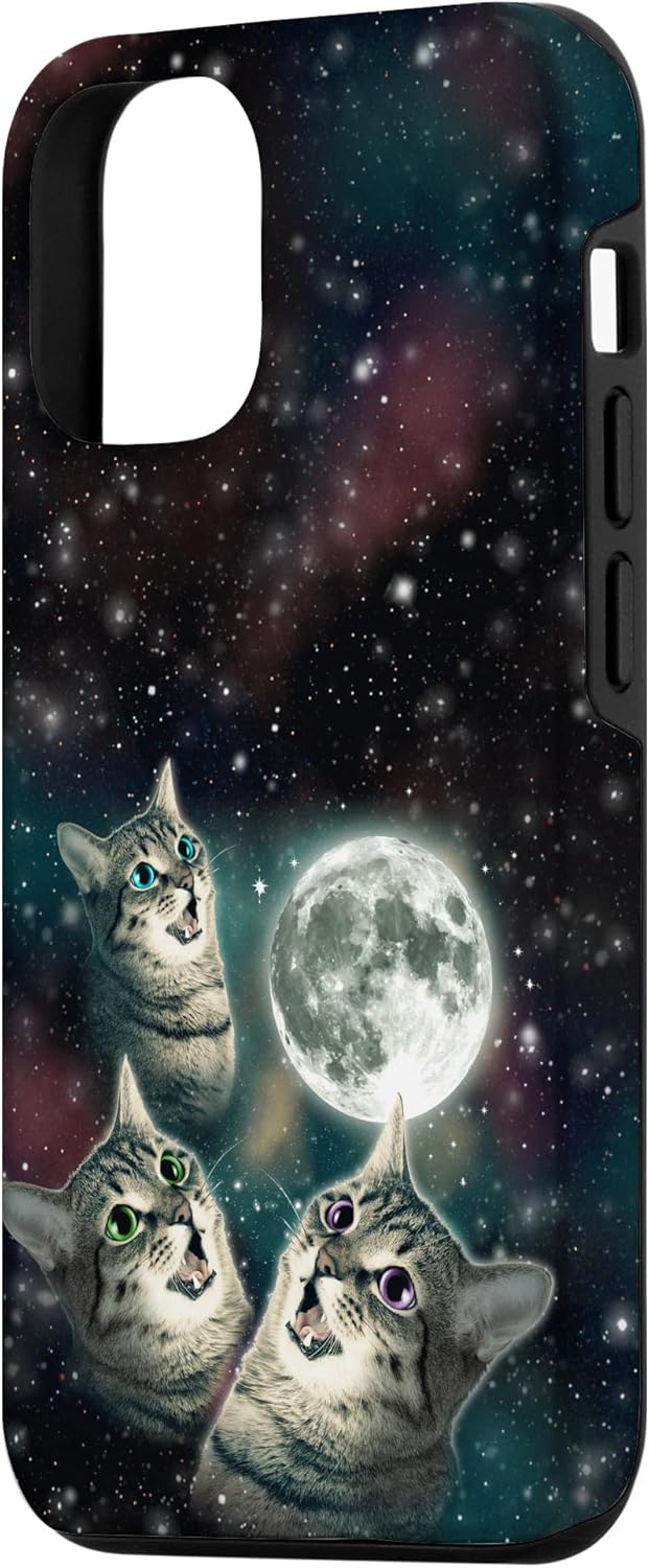 iPhone 1212 Pro Three Cat Moon  3 Kitten Meow Dead Moon Weird Cursed Meme Case