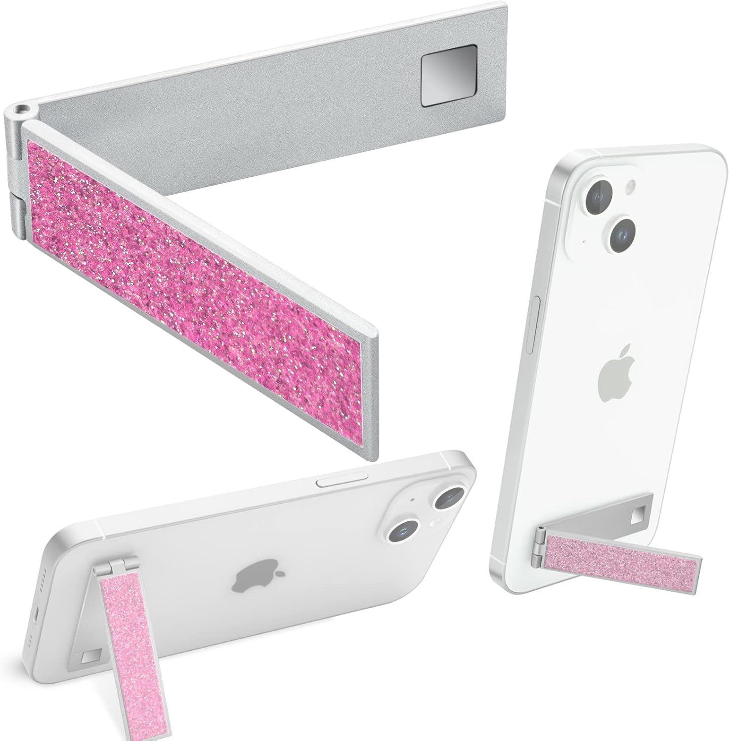 Mini soporte para teléfono, plegable, invisible, portátil, de metal, para escritorio, compatible con iPhone, Samsung y todos los teléfonos