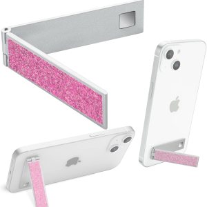Mini soporte para teléfono, plegable, invisible, portátil, de metal, para escritorio, compatible con iPhone, Samsung y todos los teléfonos Mini soporte para teléfono, plegable, invisible, portátil, de metal, para escritorio, compatible con iPhone, Samsung y todos los teléfonos