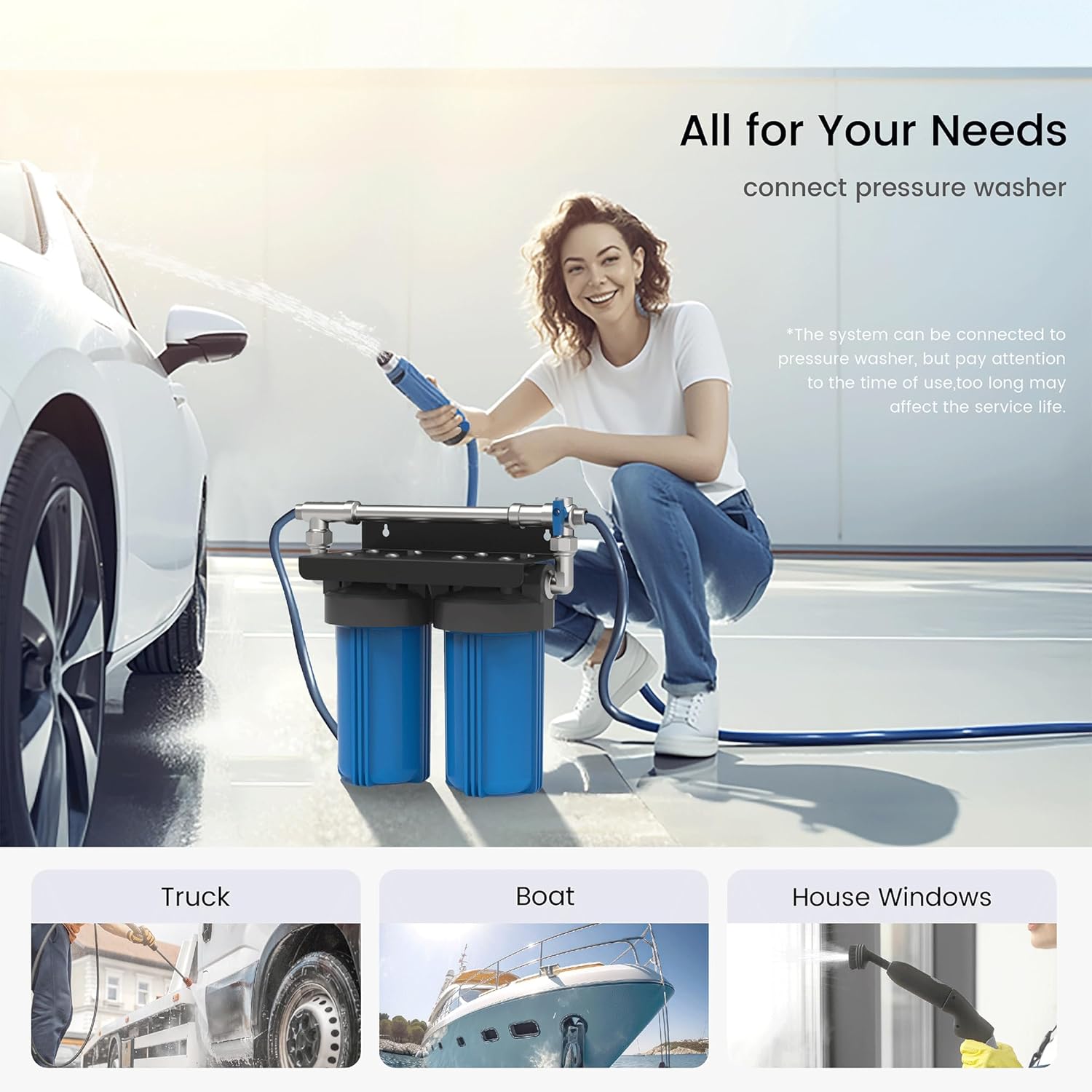 Waterdrop Sistema de lavado de autos Spotless con resina, sistema de agua desionizada, sin manchas, funciona para todos los vehículos, RV,