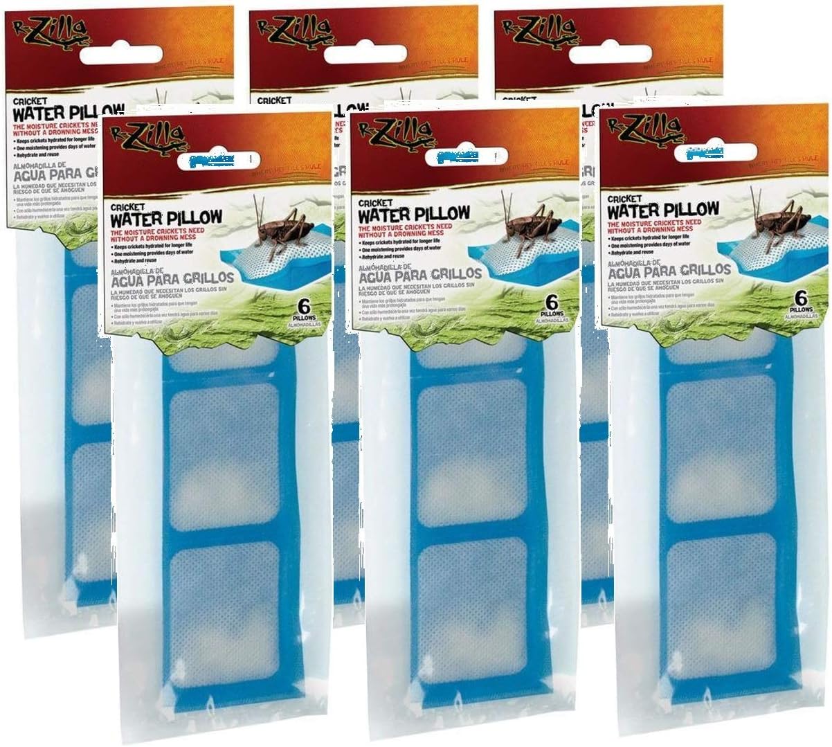 Zilla Paquete de 36 almohadas de agua de críquet, 6 paquetes cada uno con 6 almohadas