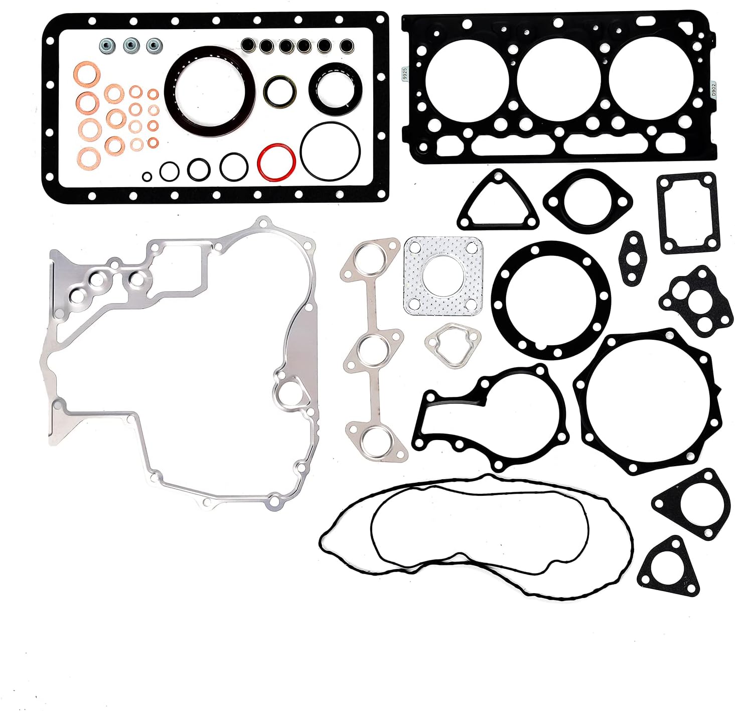 Eoiou Kit de reconstrucción de revisión para Kubota D902 Motor RTV900 RTV900G RTV900R RTV900T RTV900W Vehículo utilitario KX41-3 Excavadora BX25