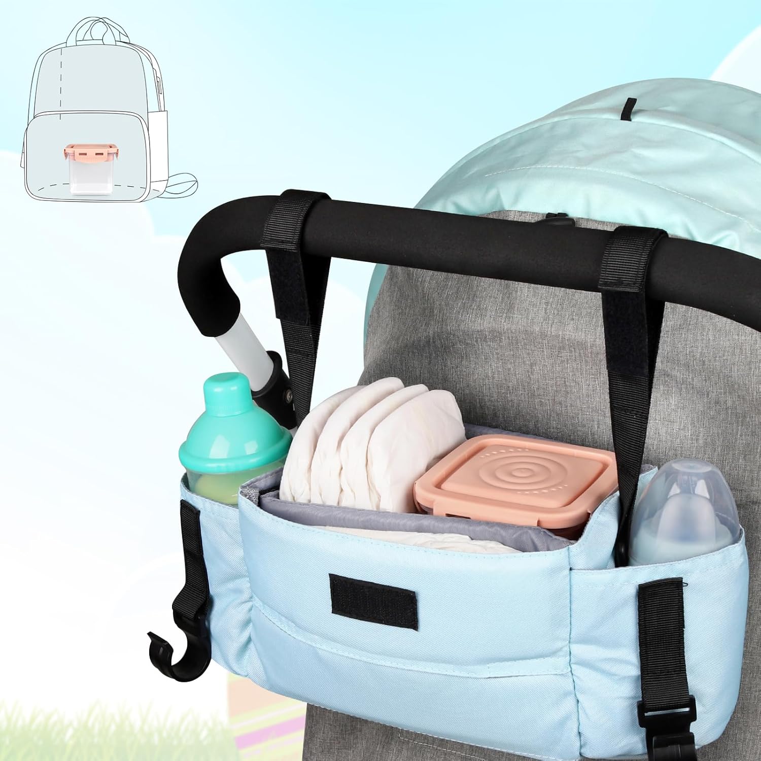 Accmor Dispensador de fórmula sobre la marcha, contenedor de fórmula para llevar, contenedor portátil de leche en polvo para niños con cuchara para