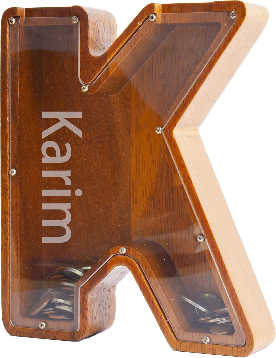 Alcancía de letras de madera grande personalizada, banco de letras para niños, personalizado con nombre personalizado, se puede utilizar como regalo