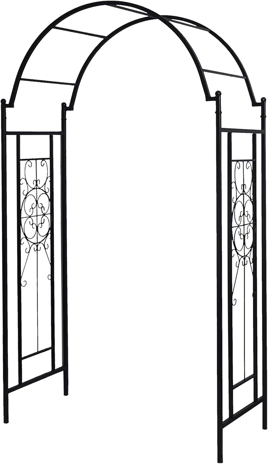 OUTOUR Arco de jardín Arbor Arbour Trellis Archway para plantas trepadoras, rosas, vides, estante de soporte, jardín al aire libre, césped, patio,