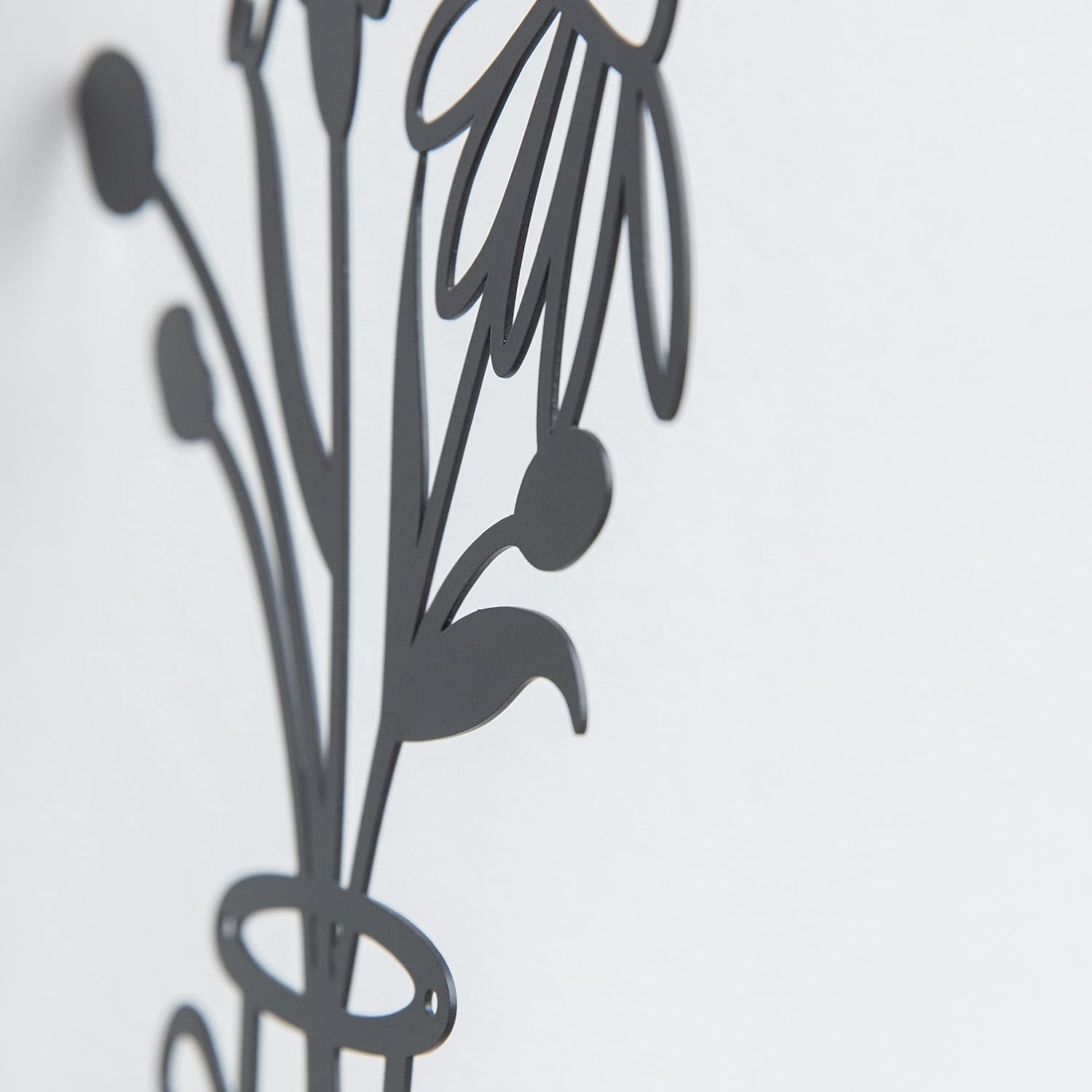 COLLECTIVE HOME – Arte de pared de metal, decoración de flores de pared, florero de 3 piezas, letrero floral de decoración de hierro, alambre de