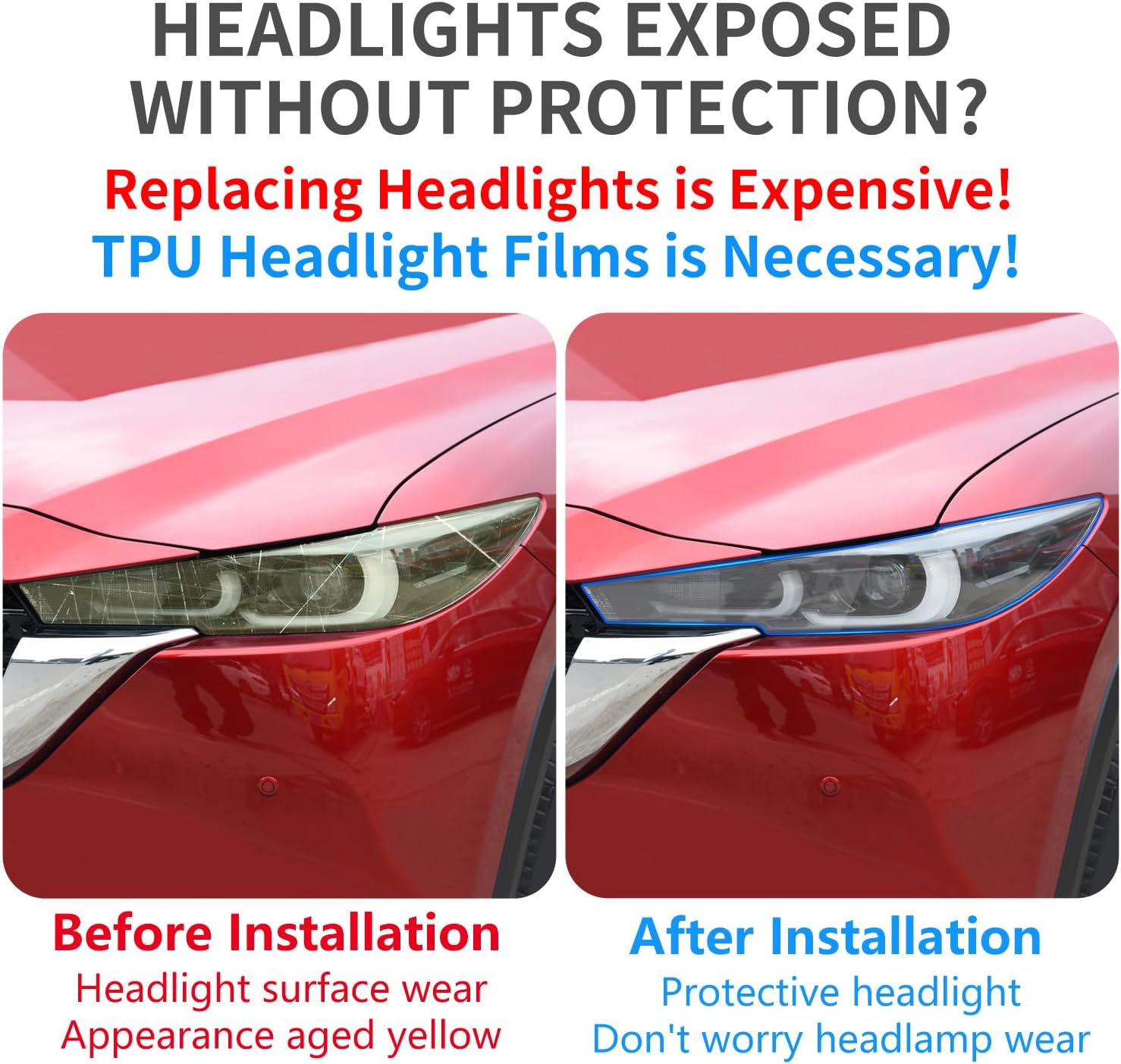Película de protección de faros delanteros de automóvil para Mazda CX-5 2022 2023 2024 CX5, accesorios de automóvil, decoración exterior de vinilo