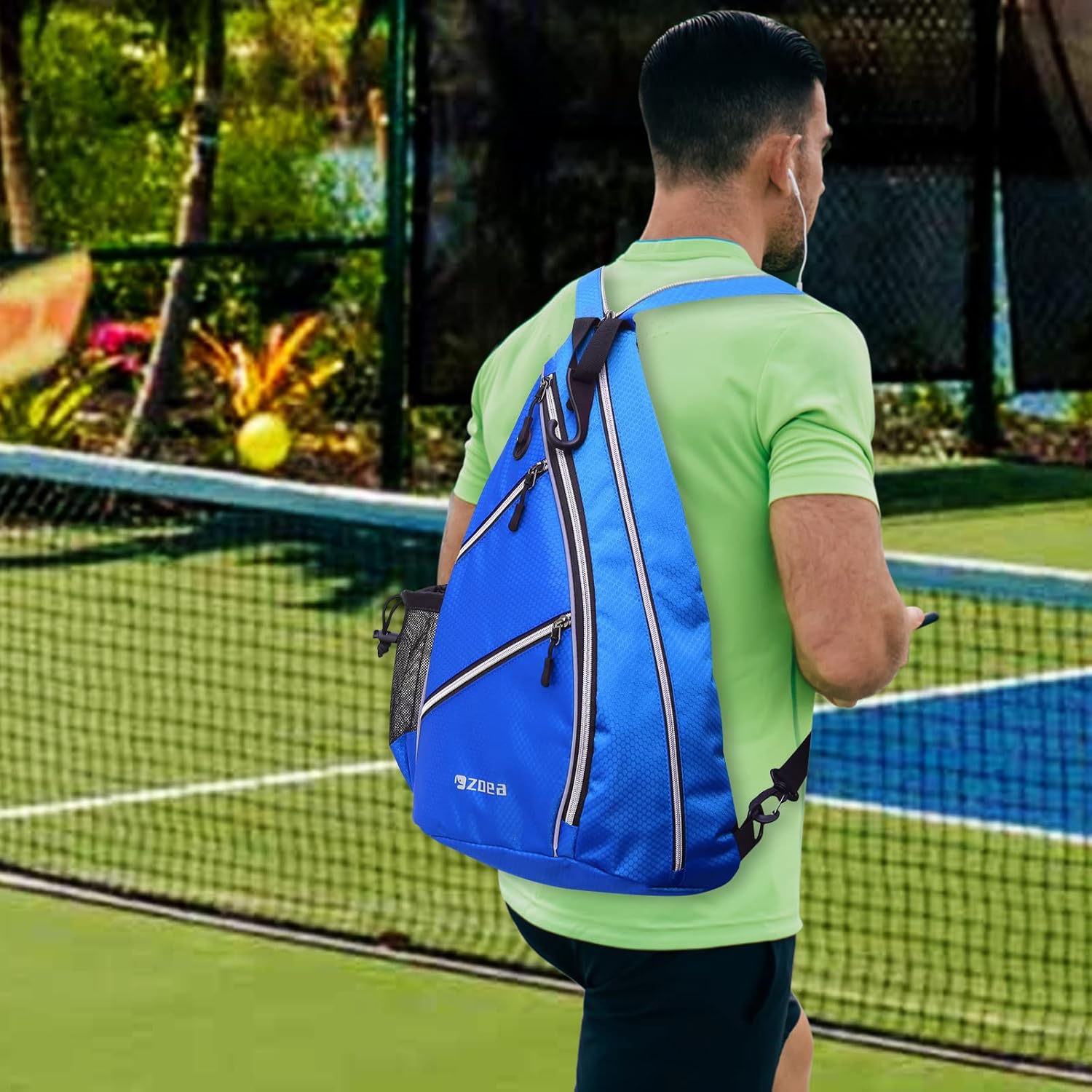 ZOEA Bolsa de pickleball deportiva para mujeres y hombres, mochila ajustable de pickleball con gancho para cerca, se adapta a 4 paletas y todos tus