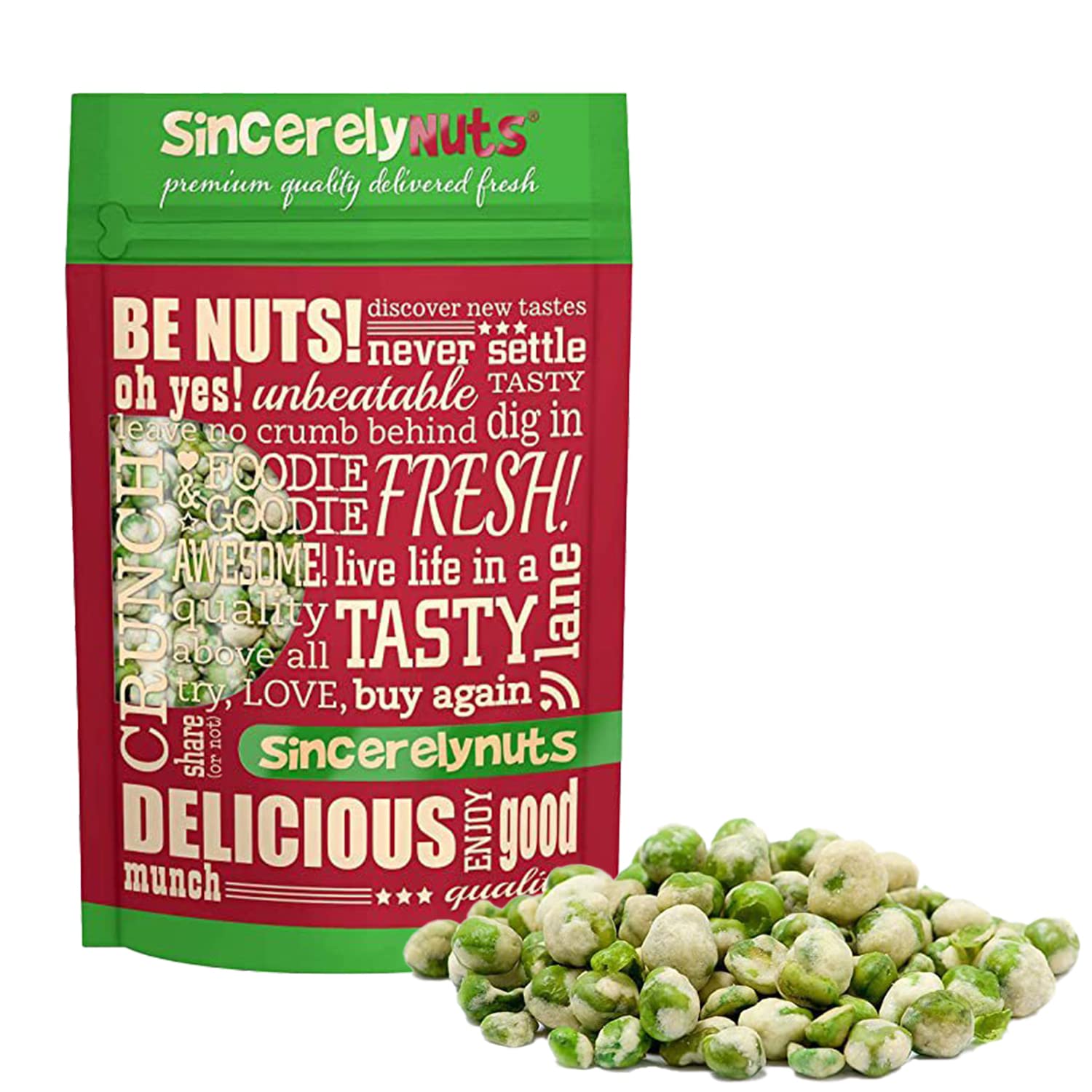 Sincerely Nuts Guisantes Wasabi (3 libras)  Ideal para ensaladas o una fuente de proteína alimentada por plantas. Añade a la mezcla de frutos secos,