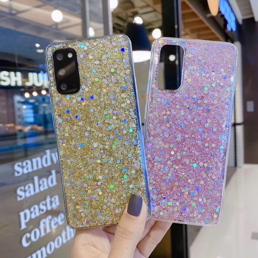 Funda diseñada para Samsung Galaxy S22 Ultra, con purpurina brillante para mujeres y niñas, bonita funda protectora de goma delgada para Galaxy S22