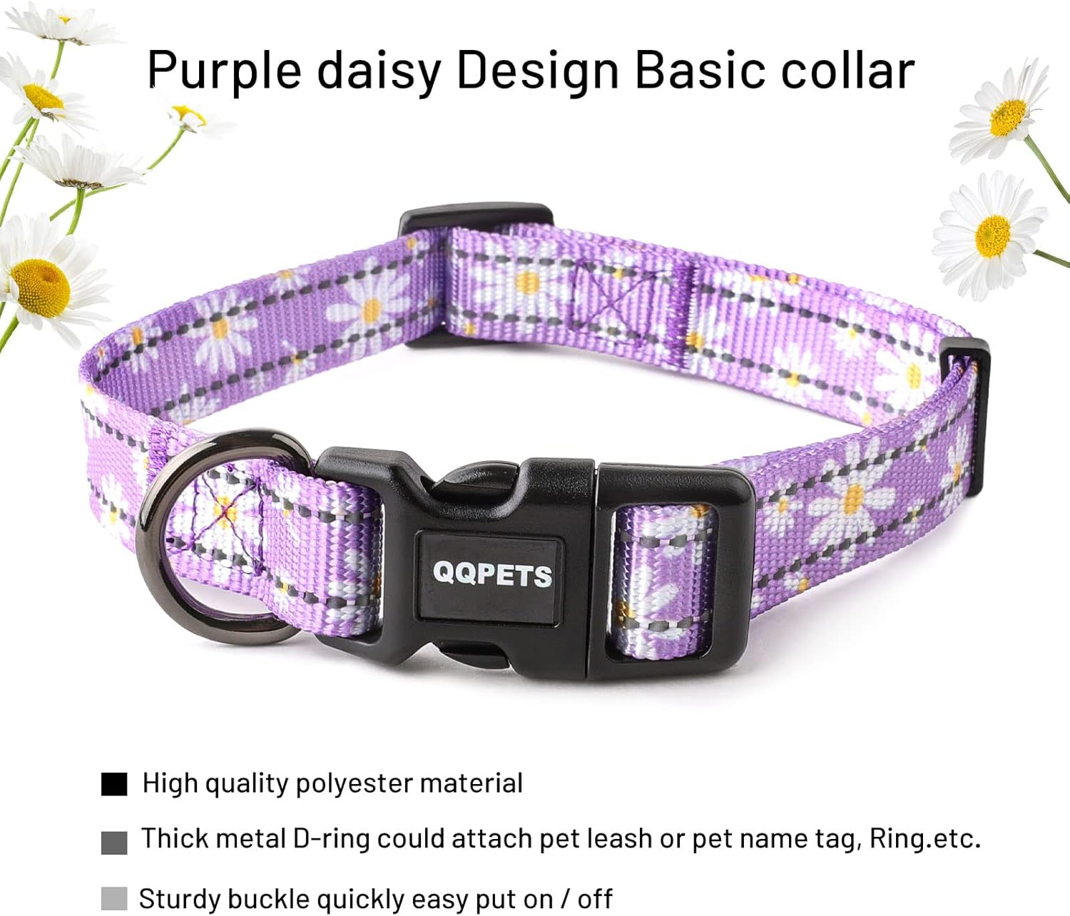 QQPETS Arnés para perro con correa  sin tirones ajustable para mascotas, clip trasero halter, collar básico, resistente, correa antitorsión de 5