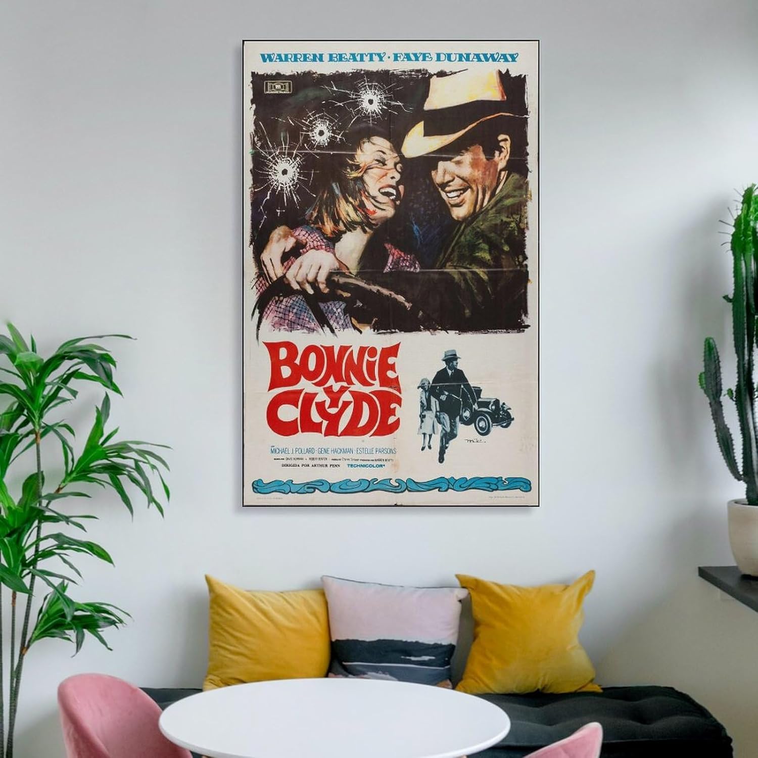 Póster de película Bonnie y Clyde de 1967, impresiones de portada de película, pósteres vintage, pinturas artísticas de pared, lienzo, decoración de